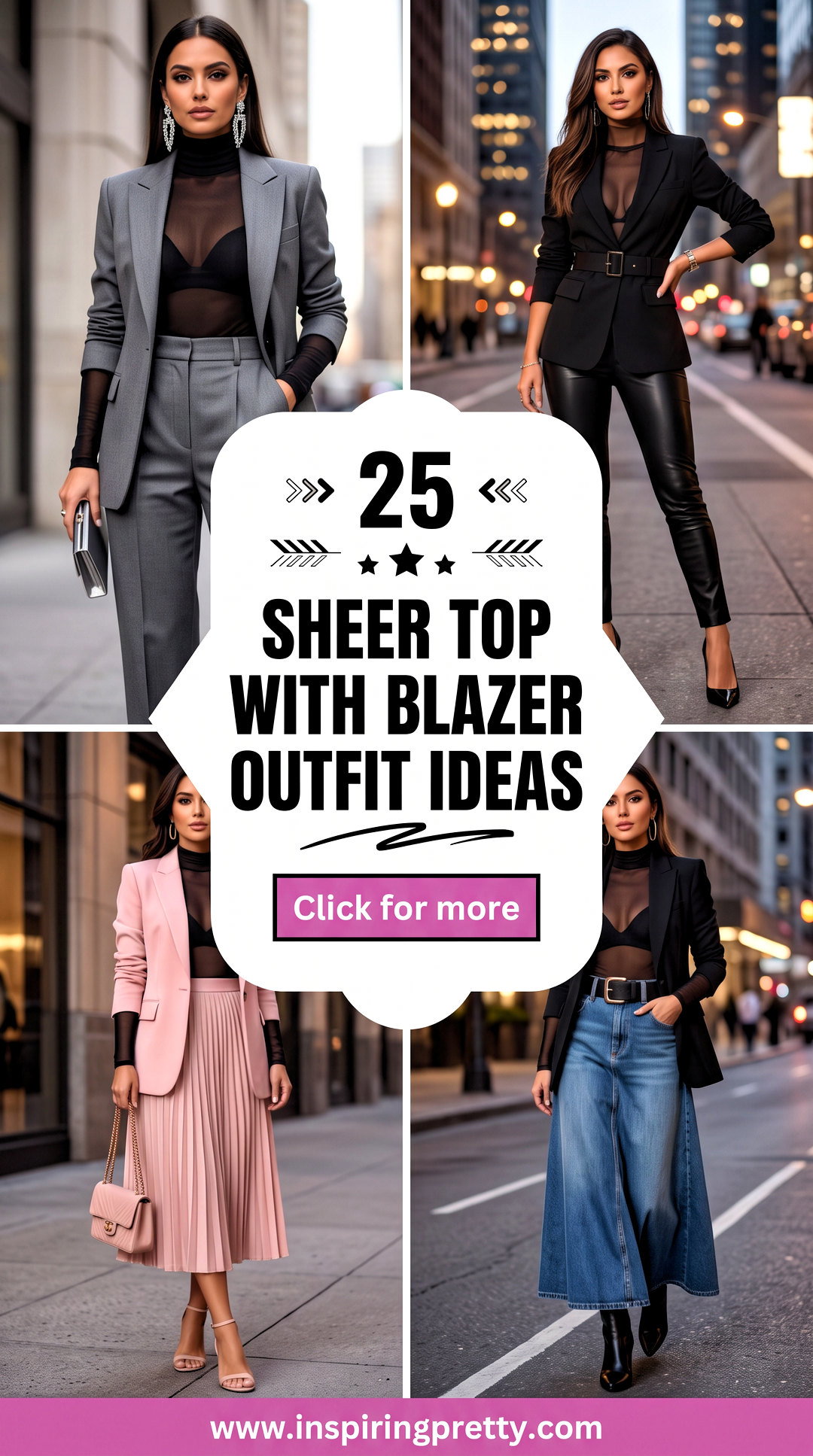 25 Sheer Top With Blazer Outfit Ideas for Polished Nights - 25 Sheer Top With Blazer Outfit Ideas for Polished Nights