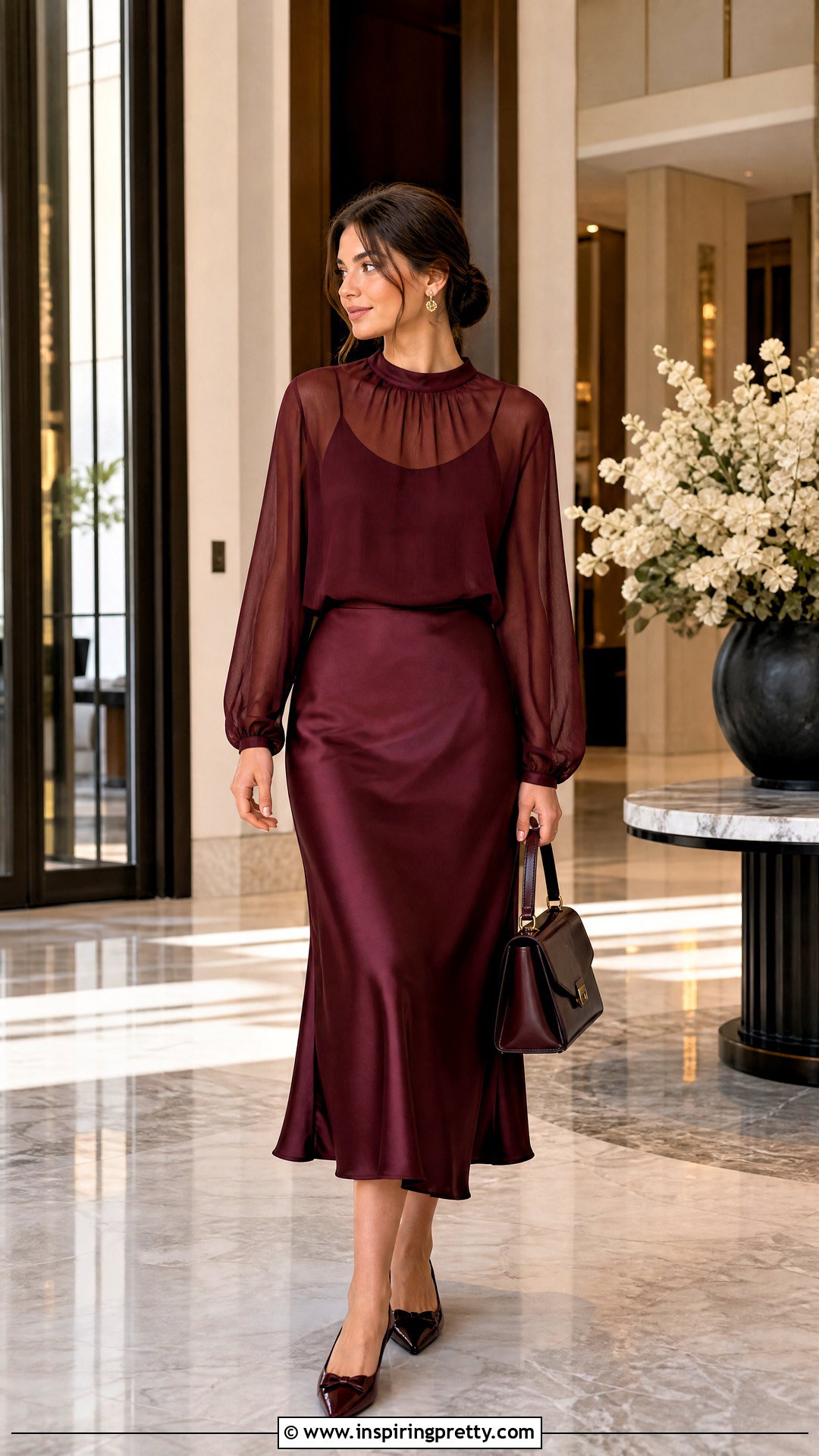 Sheer Top With Matching Camisole And Satin Skirt - How To Layer A Sheer Top (25 Ways)