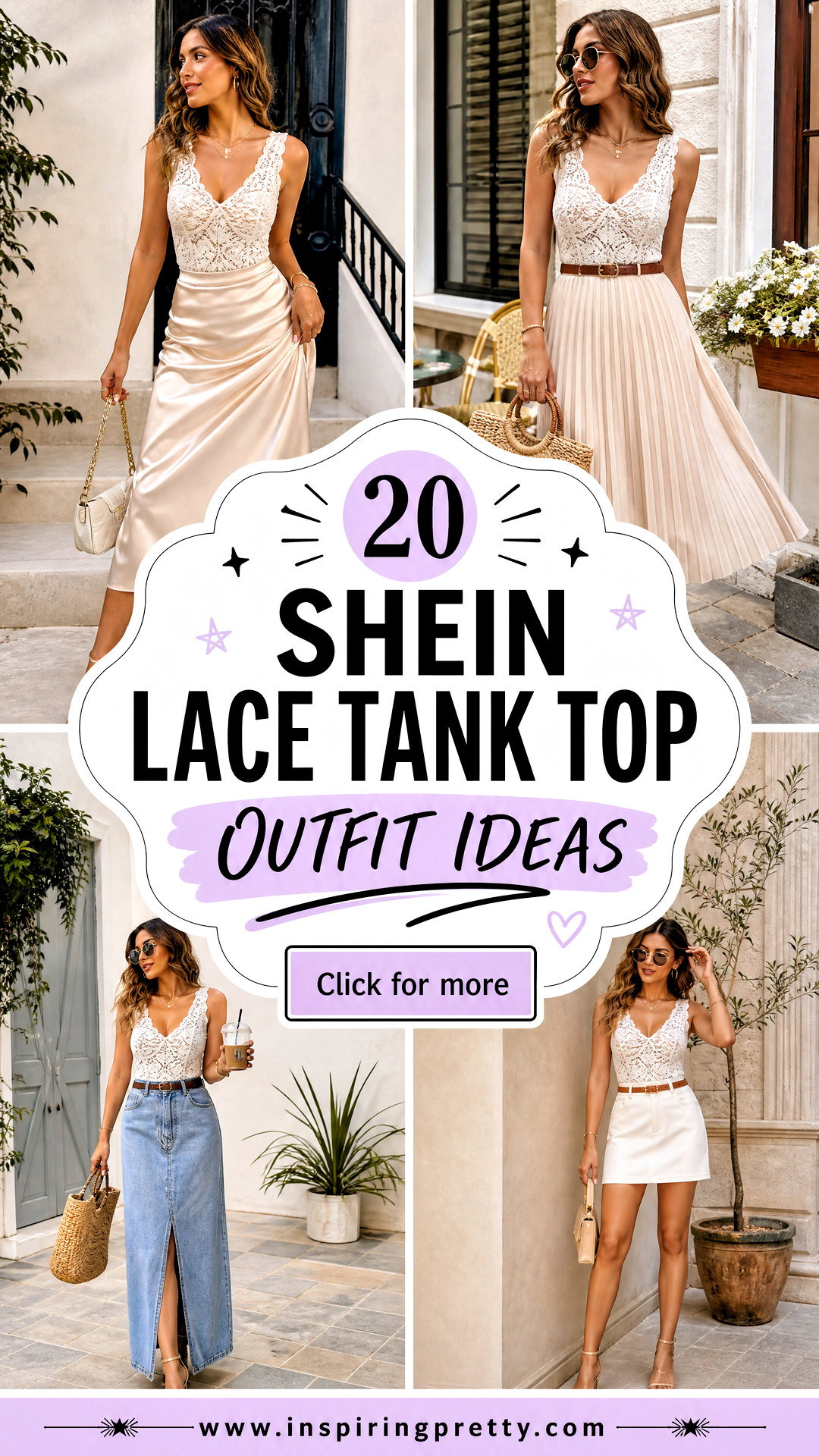 20 Shein Lace Tank Top Outfit Ideas for Chic Summer Style - 20 Shein Lace Tank Top Outfit Ideas for Chic Summer Style