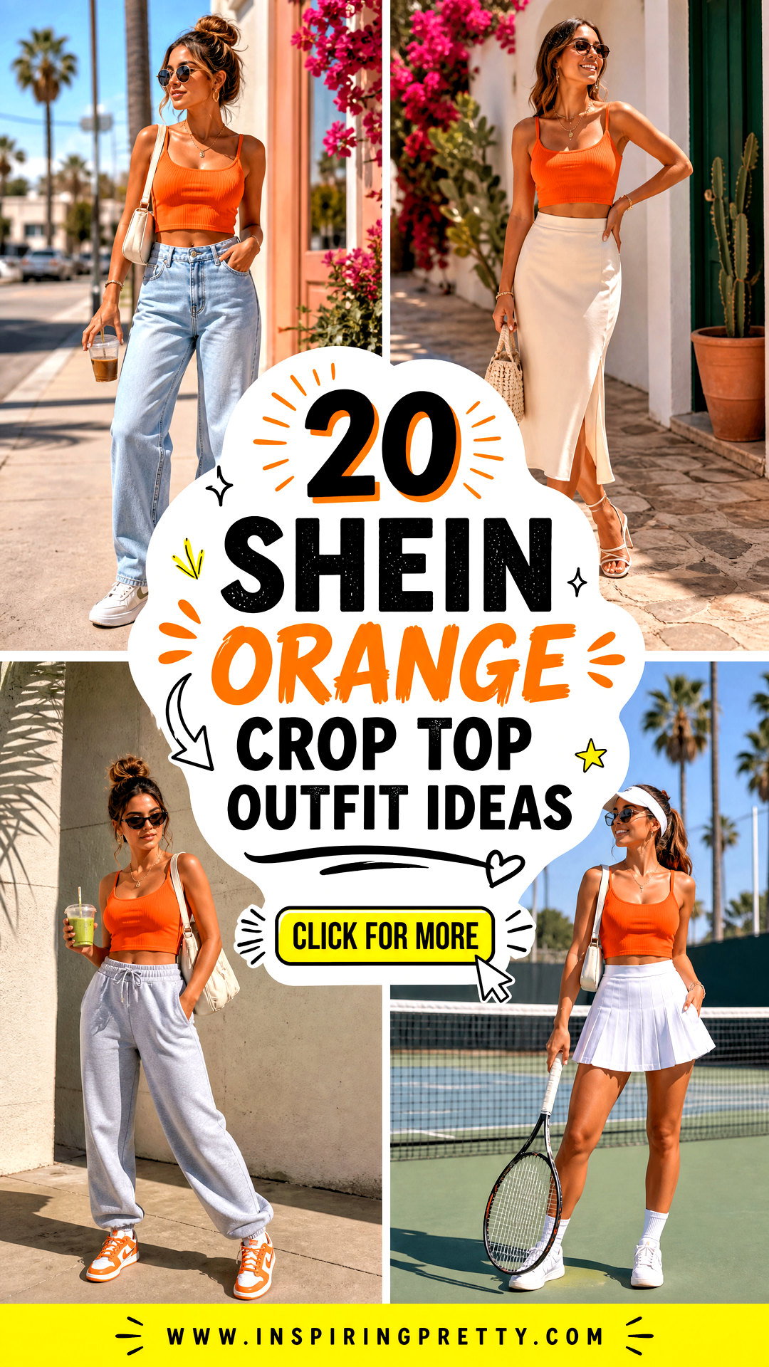 20 Shein Orange Crop Top Outfit Ideas for Bright Summer Looks - 20 Shein Orange Crop Top Outfit Ideas for Bright Summer Looks