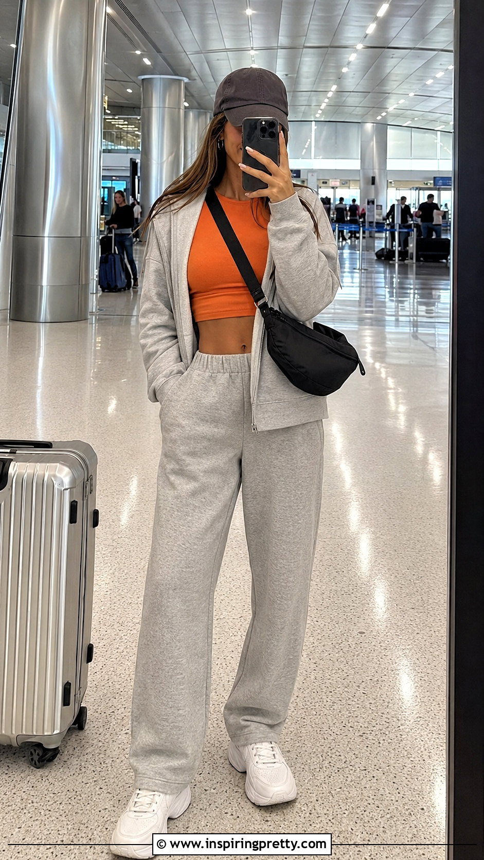 Shein Orange Crop Top With Gray Sweatpants - 20 shein orange crop top outfit ideas