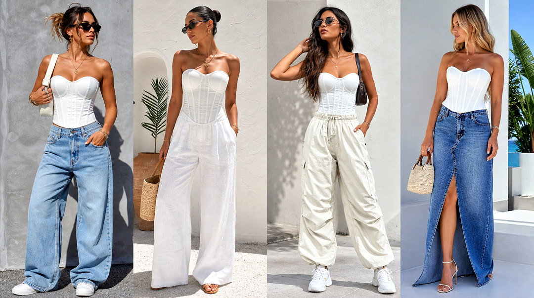25 Shein White Corset Top Outfit Ideas for Party-Ready Style