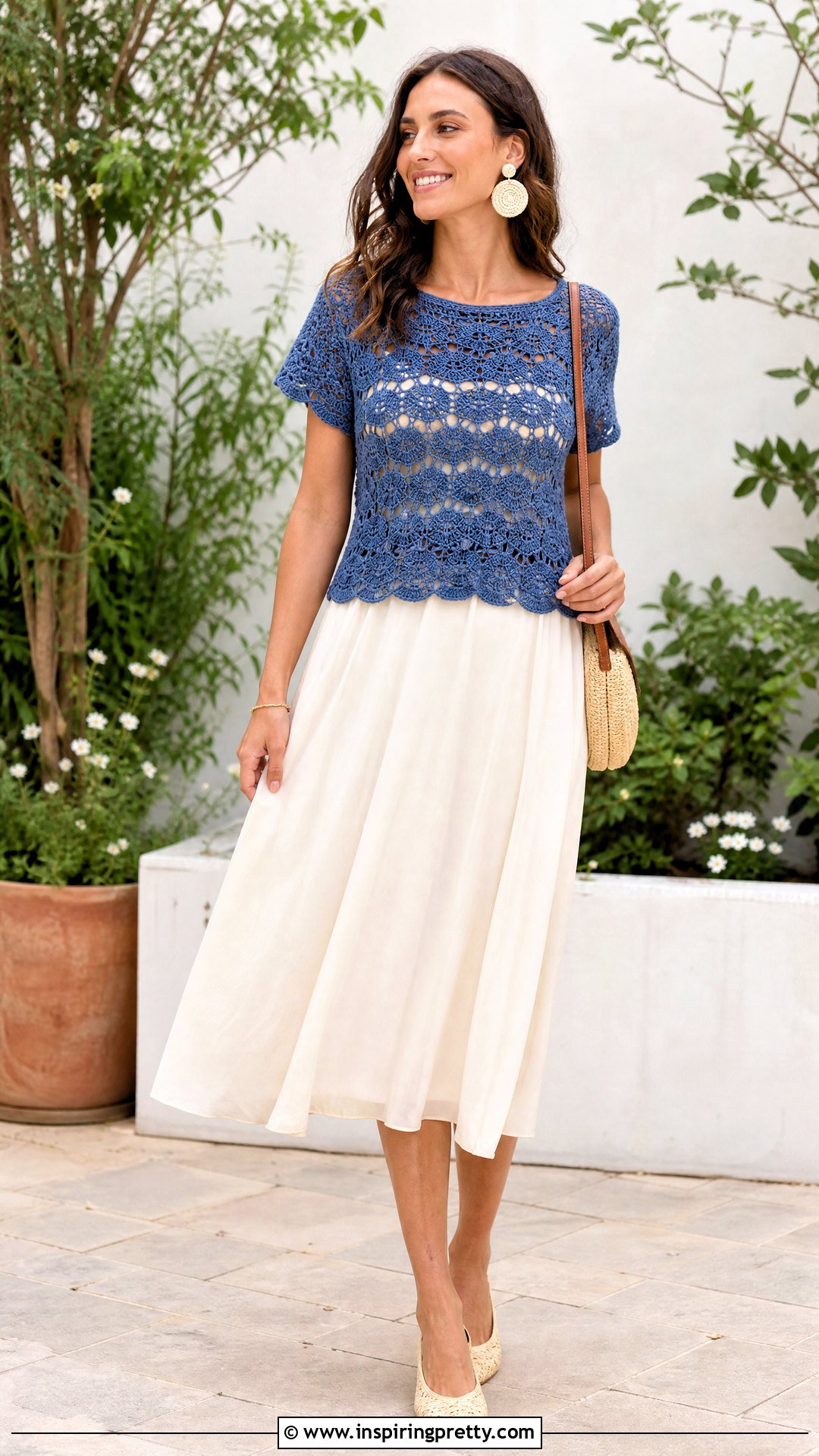 Shell Stitch Crochet Top With Flowing Skirt - 50 top tejidos a crochet
