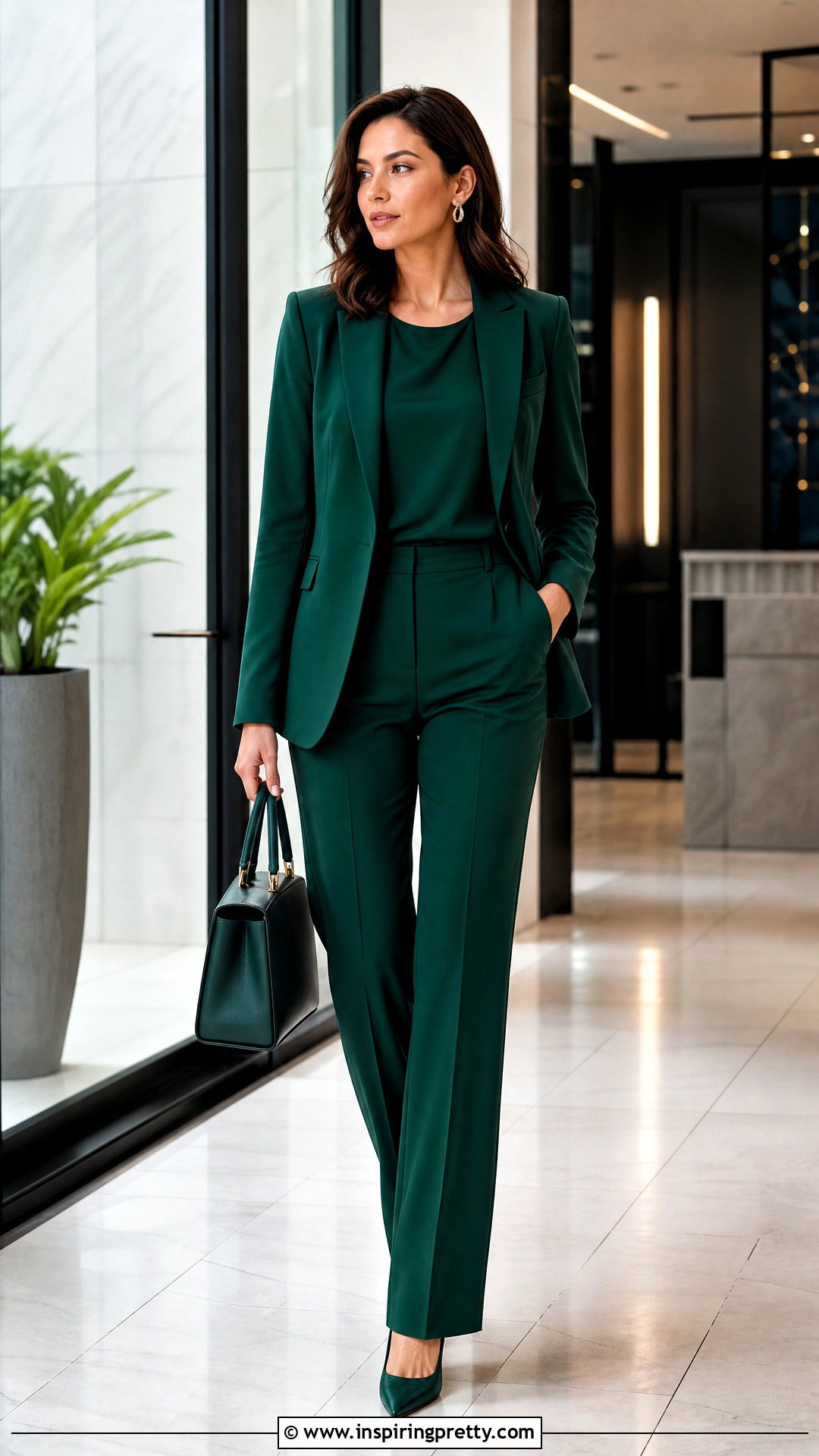 Shell Top With A Monochrome Suit - 50 shell top outfit ideas