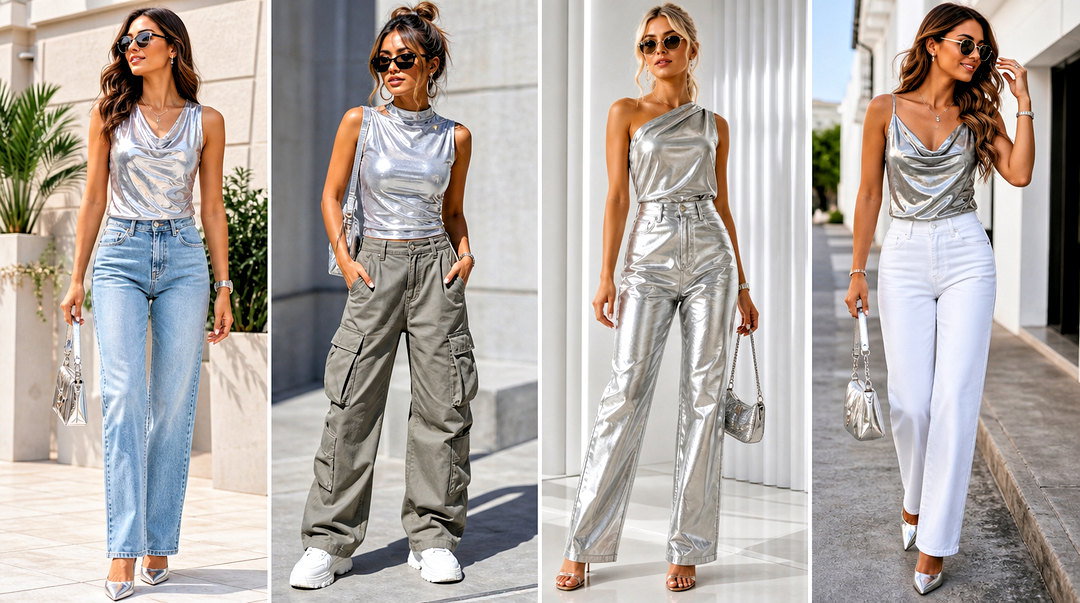 20 Shiny Silver Fashion Top Outfit Ideas for Glam Party Looks