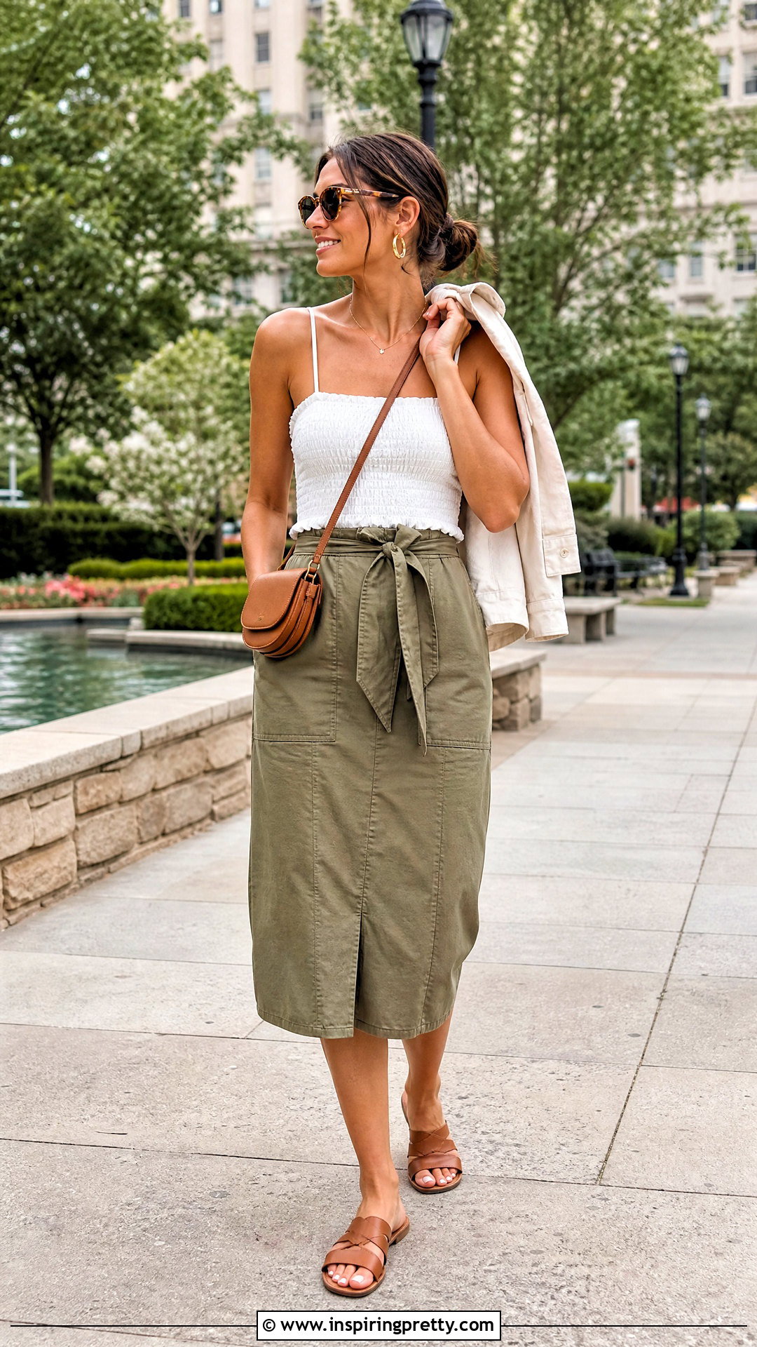 Shirred Cami Top With Utility Skirt - 25 Shirred Cami Top outfit ideas