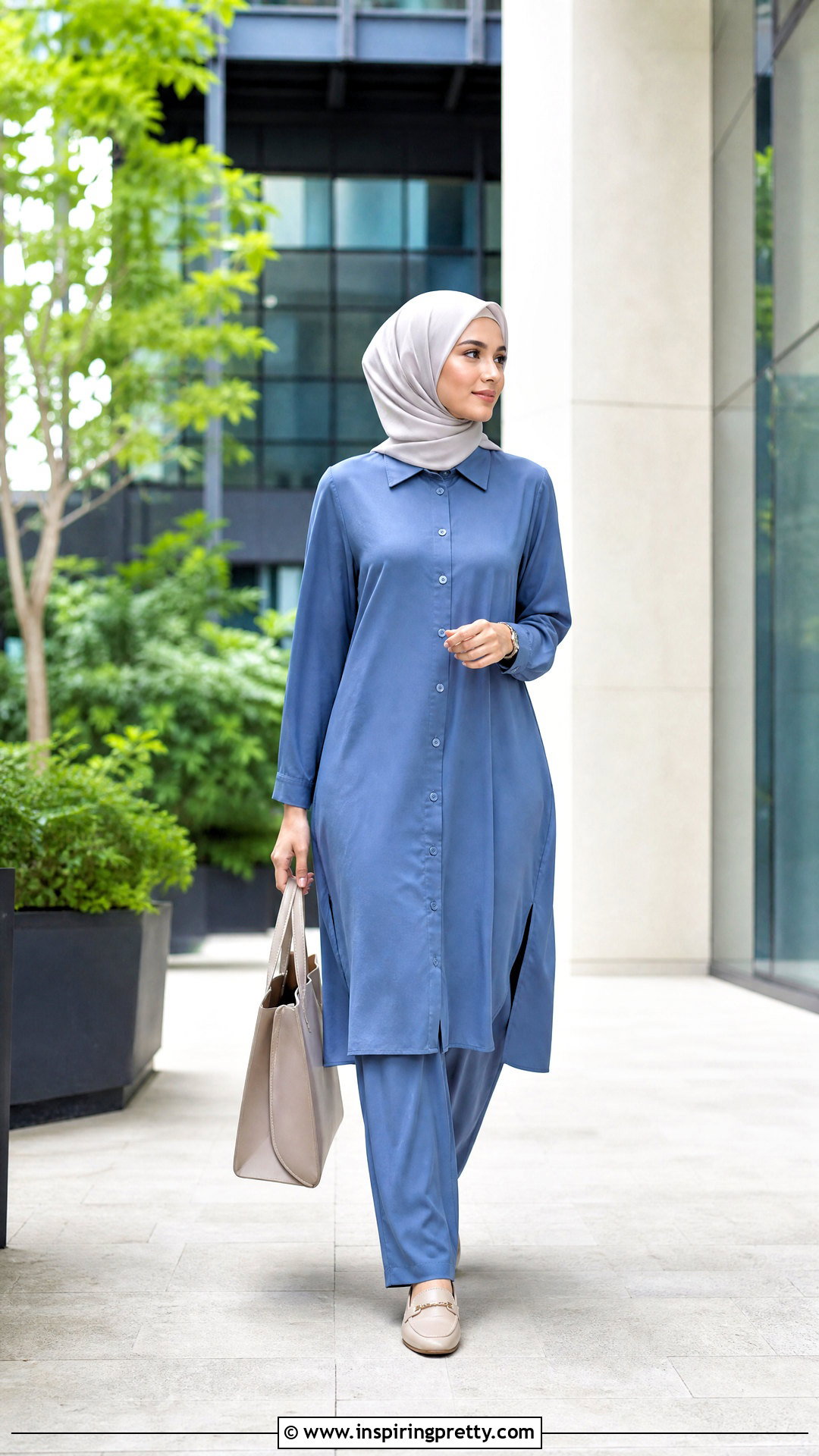 Shirt Dress Long Top With Loose Trousers - 50 long tops designs for muslims