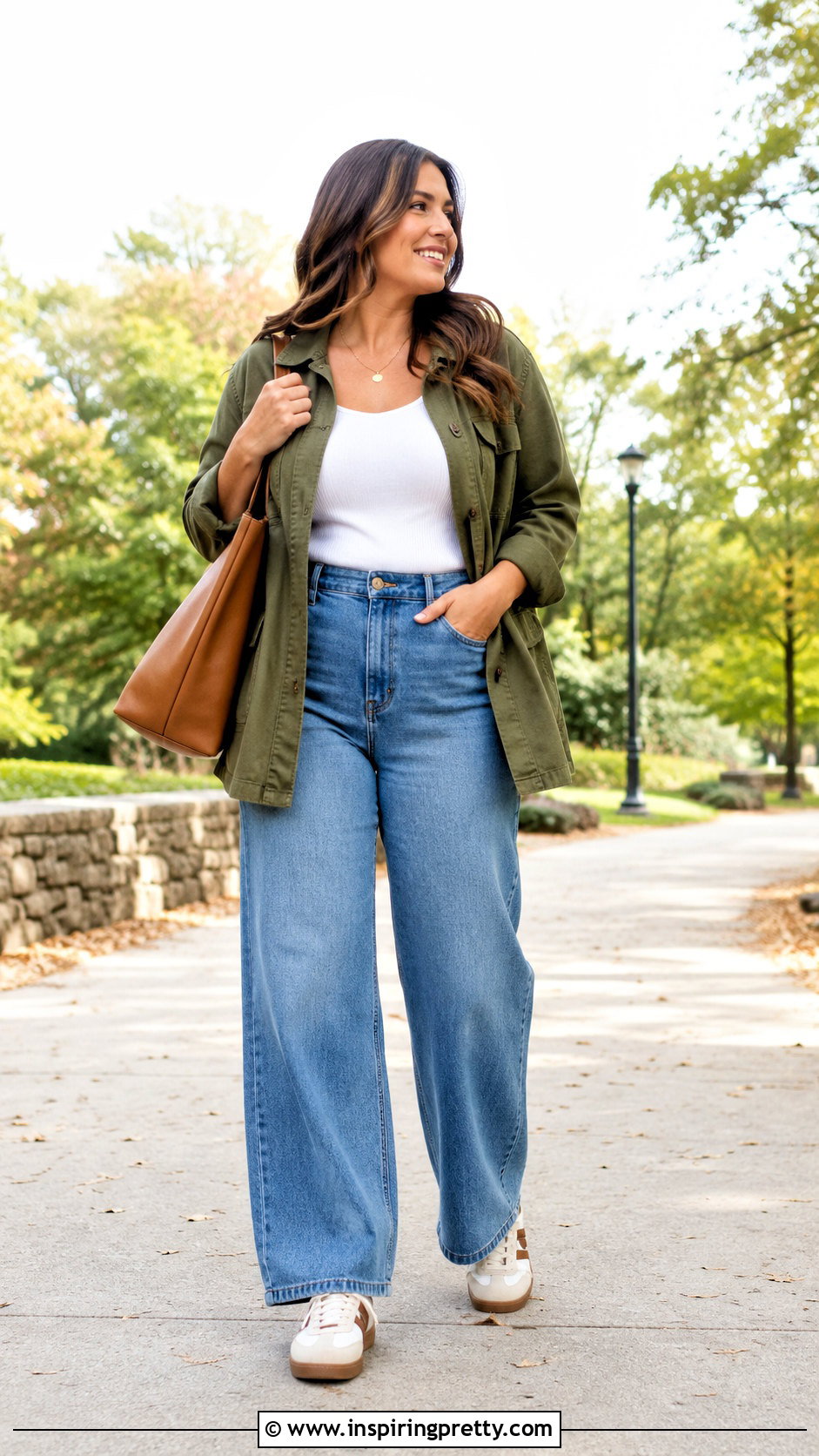 Shirt Jacket Over Ribbed Tank Outfit - 20 layered look tops outfit ideas