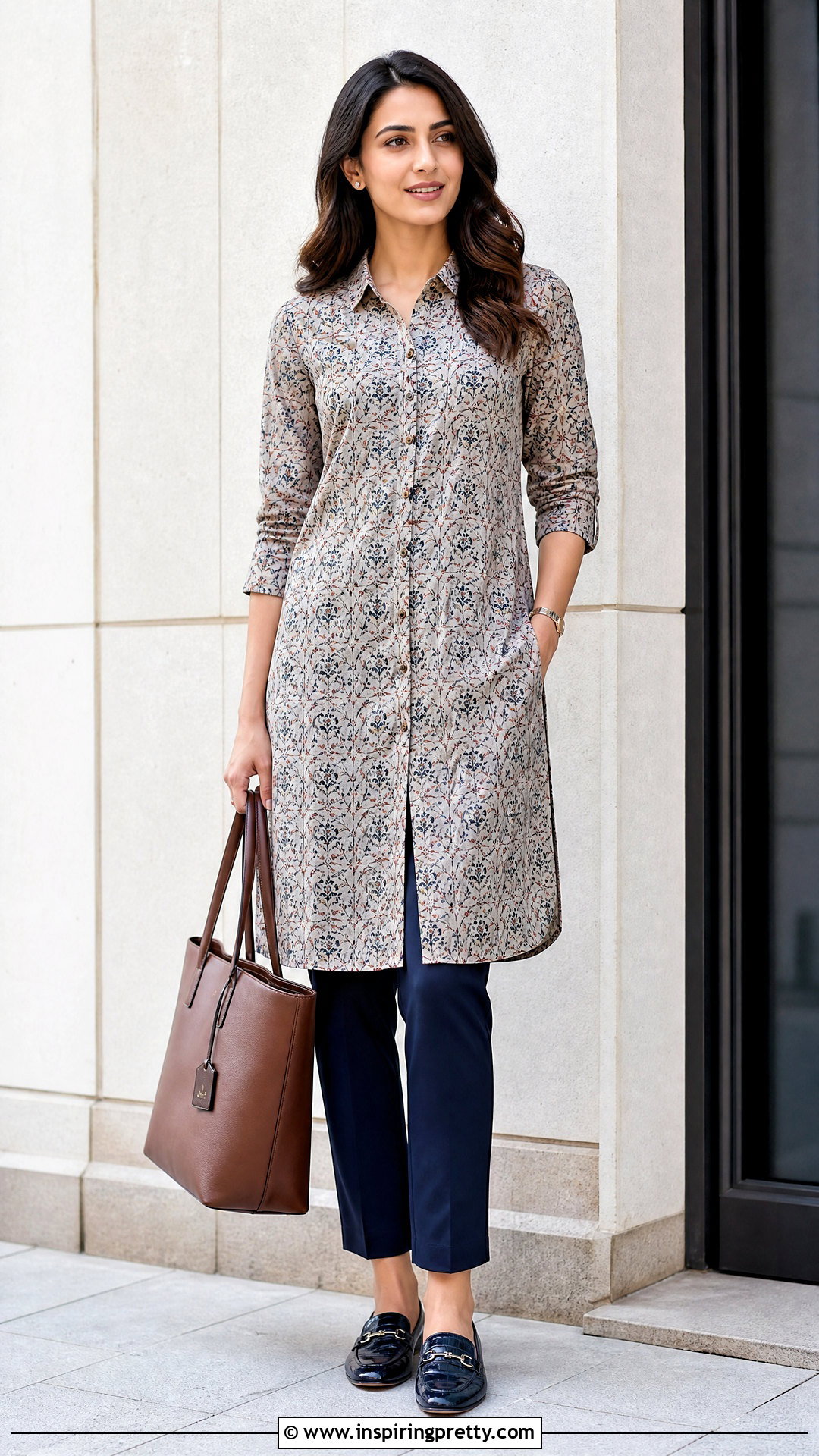 Shirt Kurti With Tailored Trousers - 50 traditional tops for women