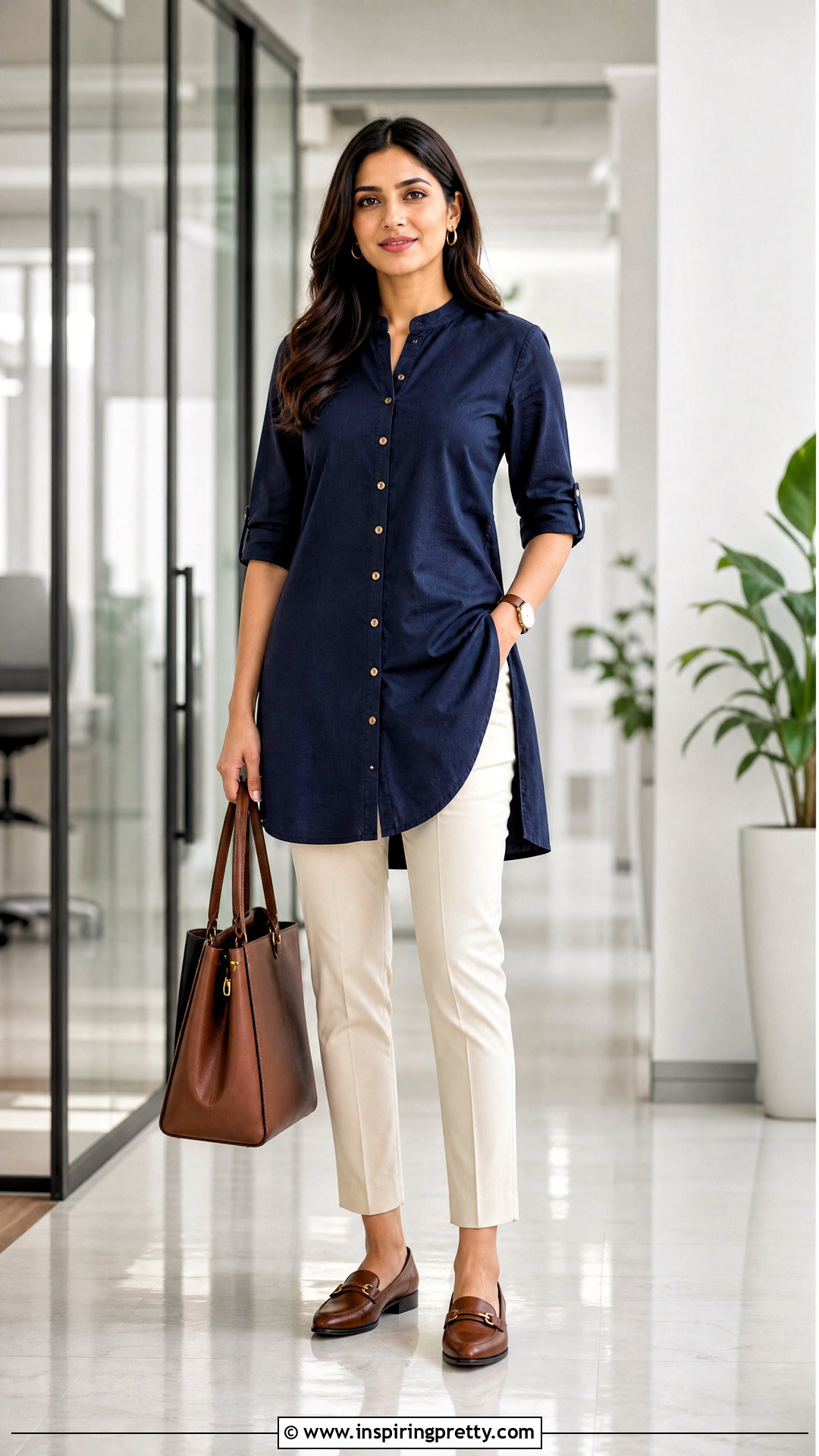 Shirt Style Short Kurtha Top With Ankle Pants - 20 Short Kurtha Tops For Women