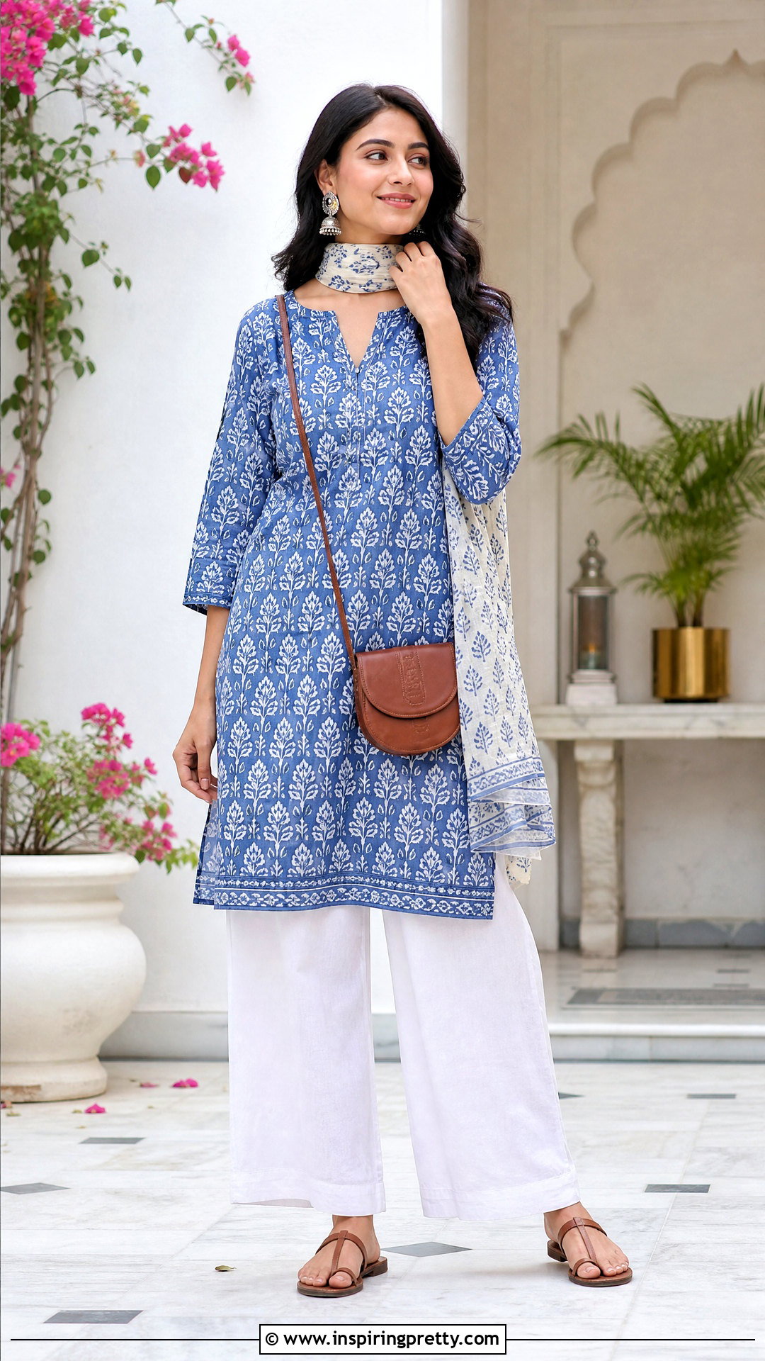 Short Cotton Kurti With Palazzo Pants - 50 short top with plazo outfit ideas