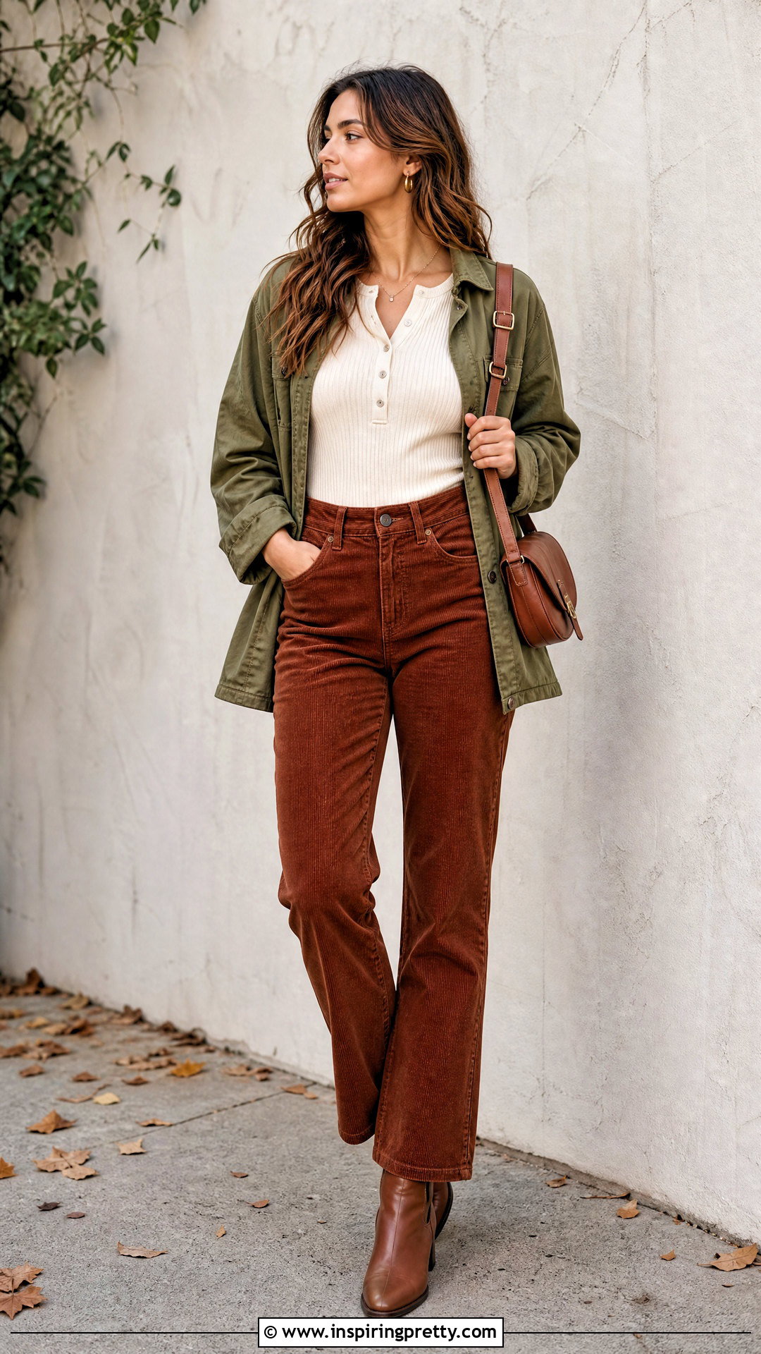 Short Henley Top With Corduroy Pants - 50 short tops for women