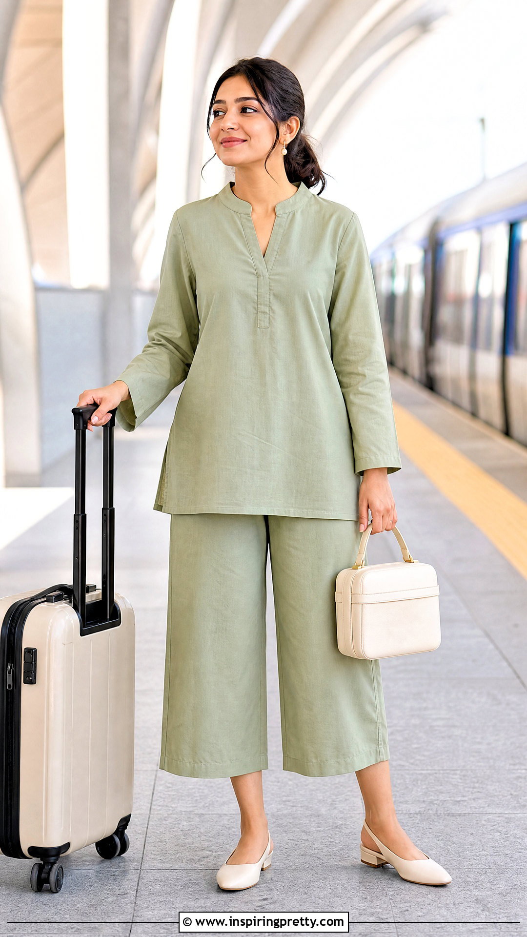 Short Kurta Top With Culottes - how to style kurta tops (20 ways)
