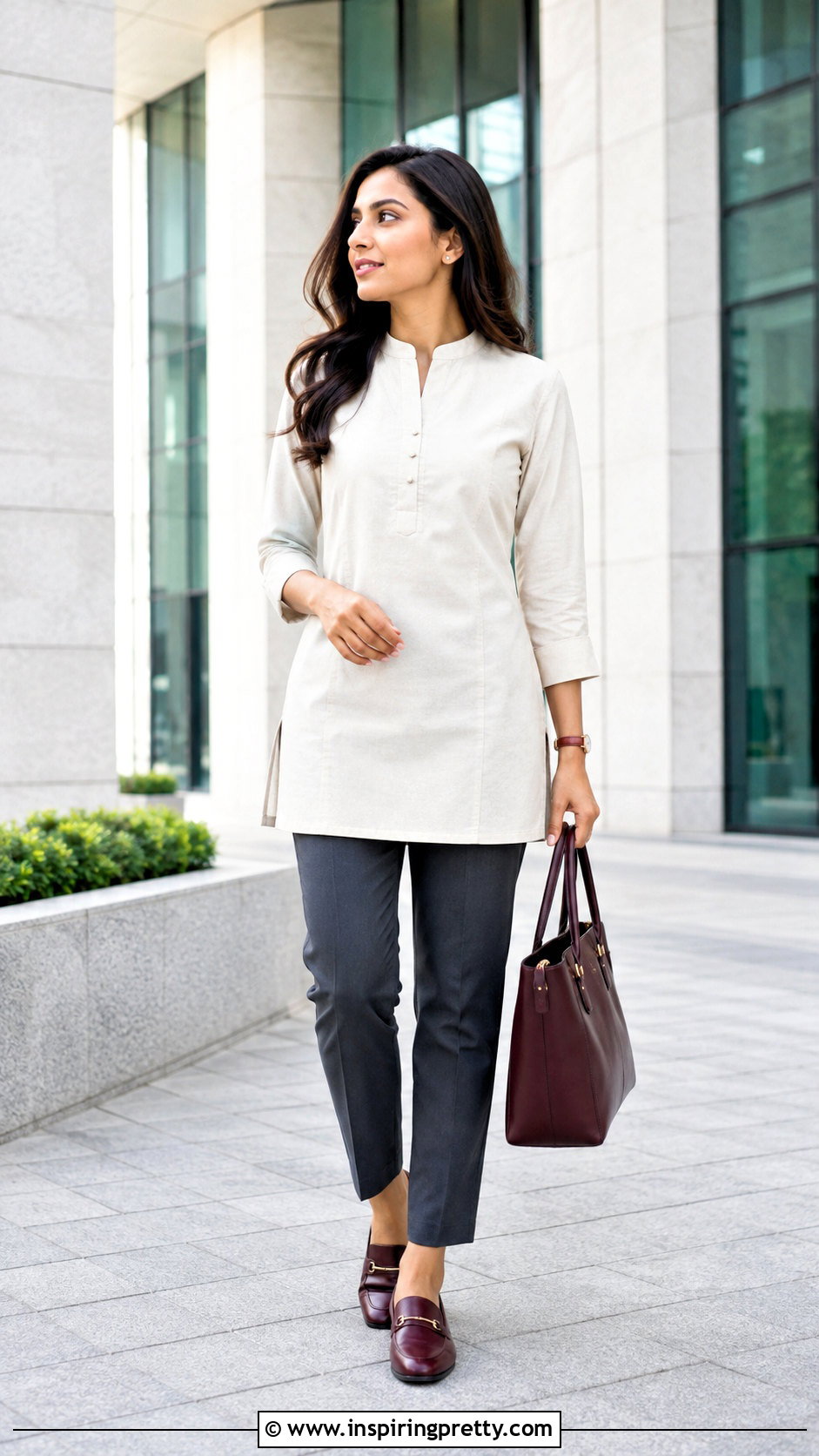 Short Kurti With Trousers And Loafers - 50 short kurti top outfit ideas