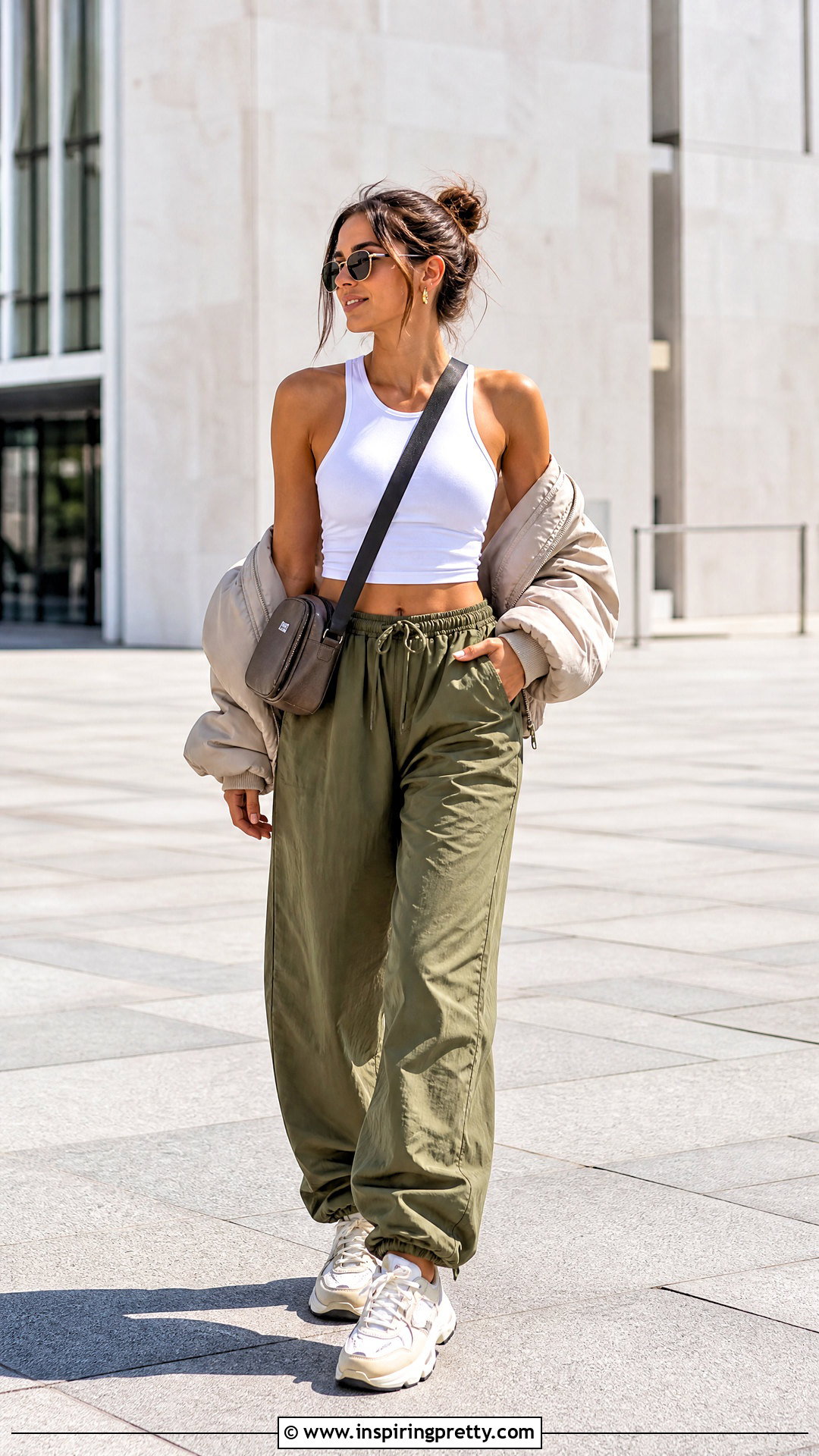 Short Racerback Tank With Parachute Pants - 50 short tops for women