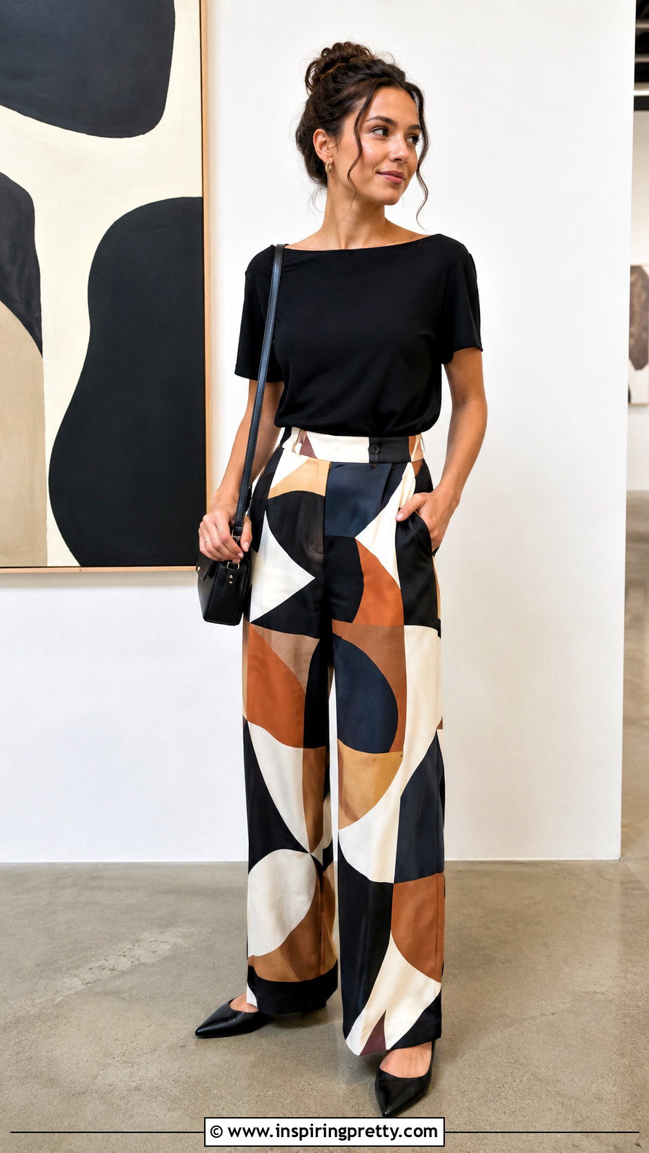Short Sleeve Boat Neck Top With Printed Pants - 25 Short Sleeve Boat Neck Top outfit ideas