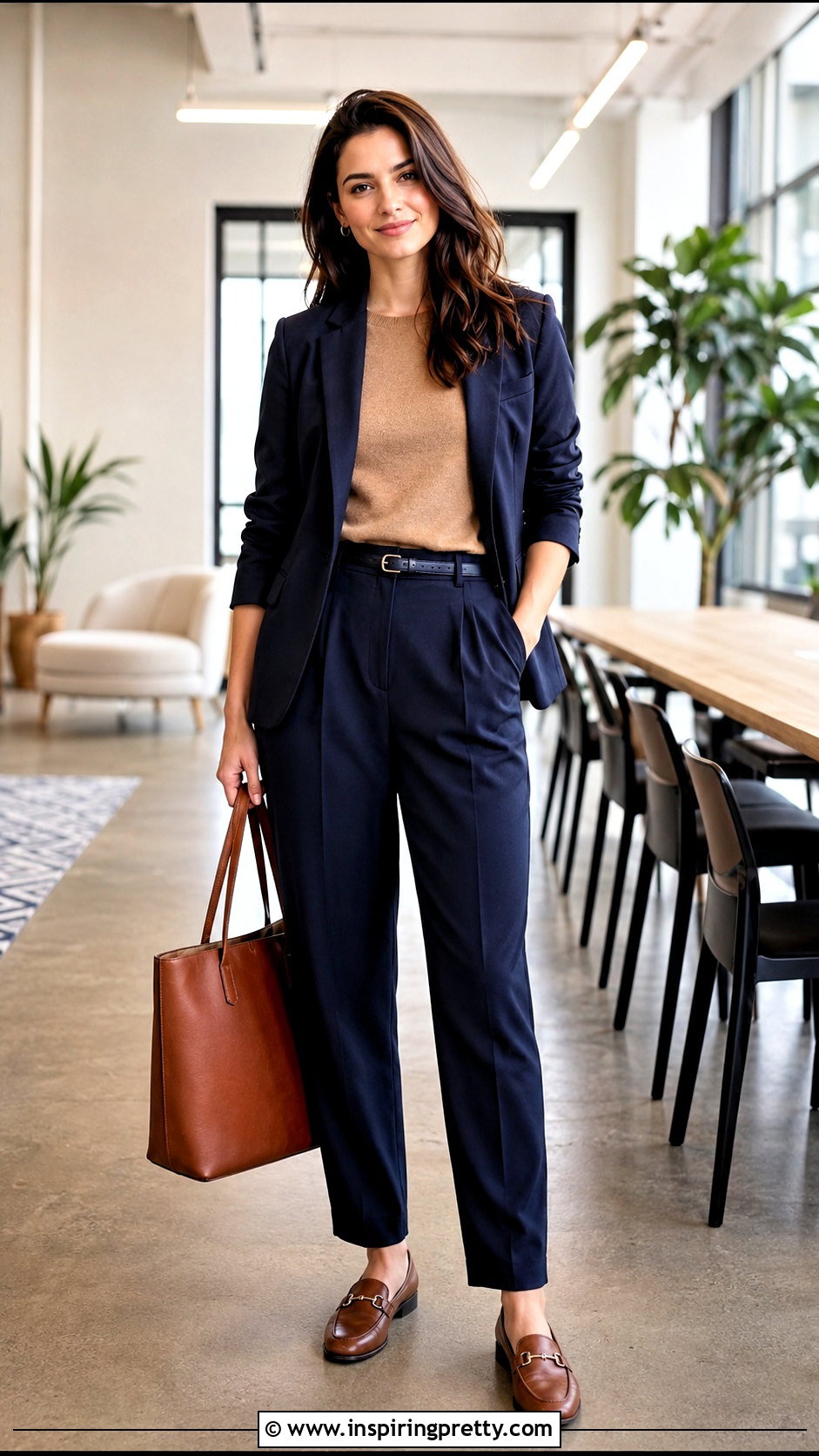 Short Sleeve Sweater And Pleated Pants Interview Outfit - 20 tops to wear to an interview outfit ideas