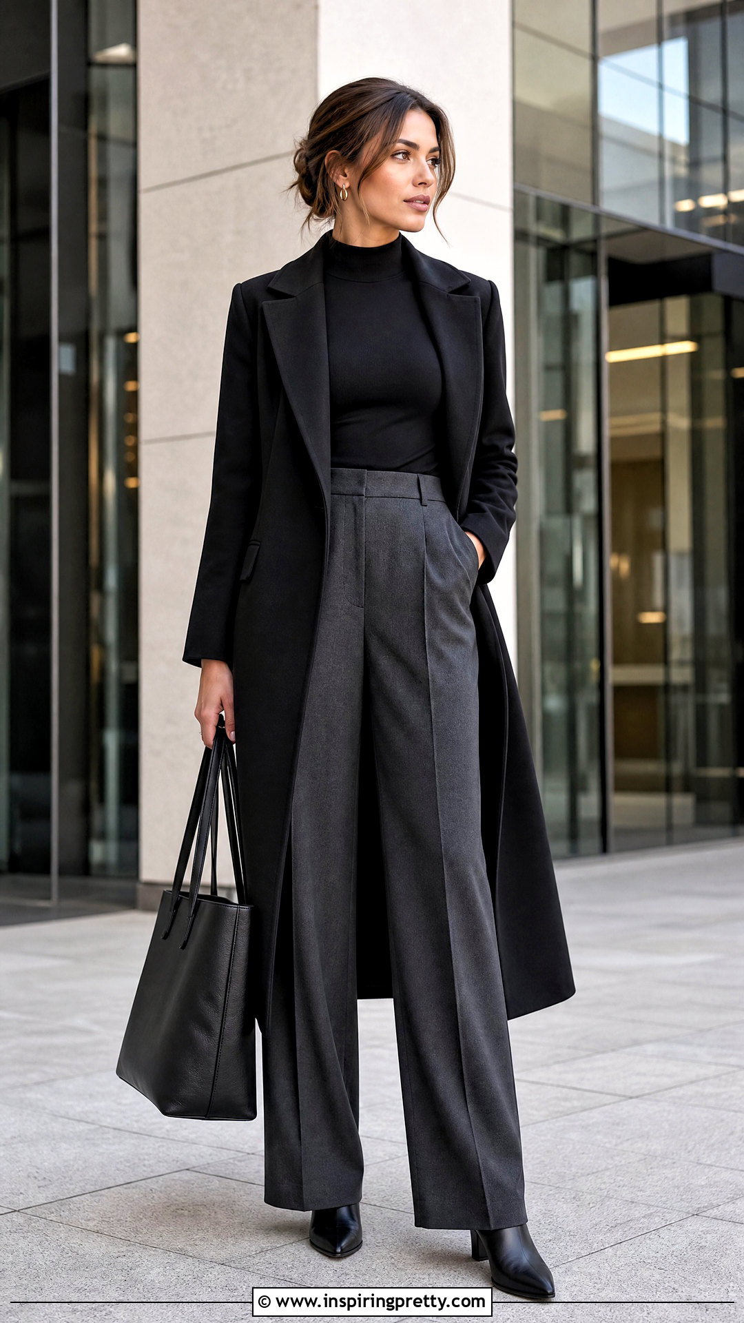 Short Turtleneck With High Waisted Trousers - 50 short tops for women