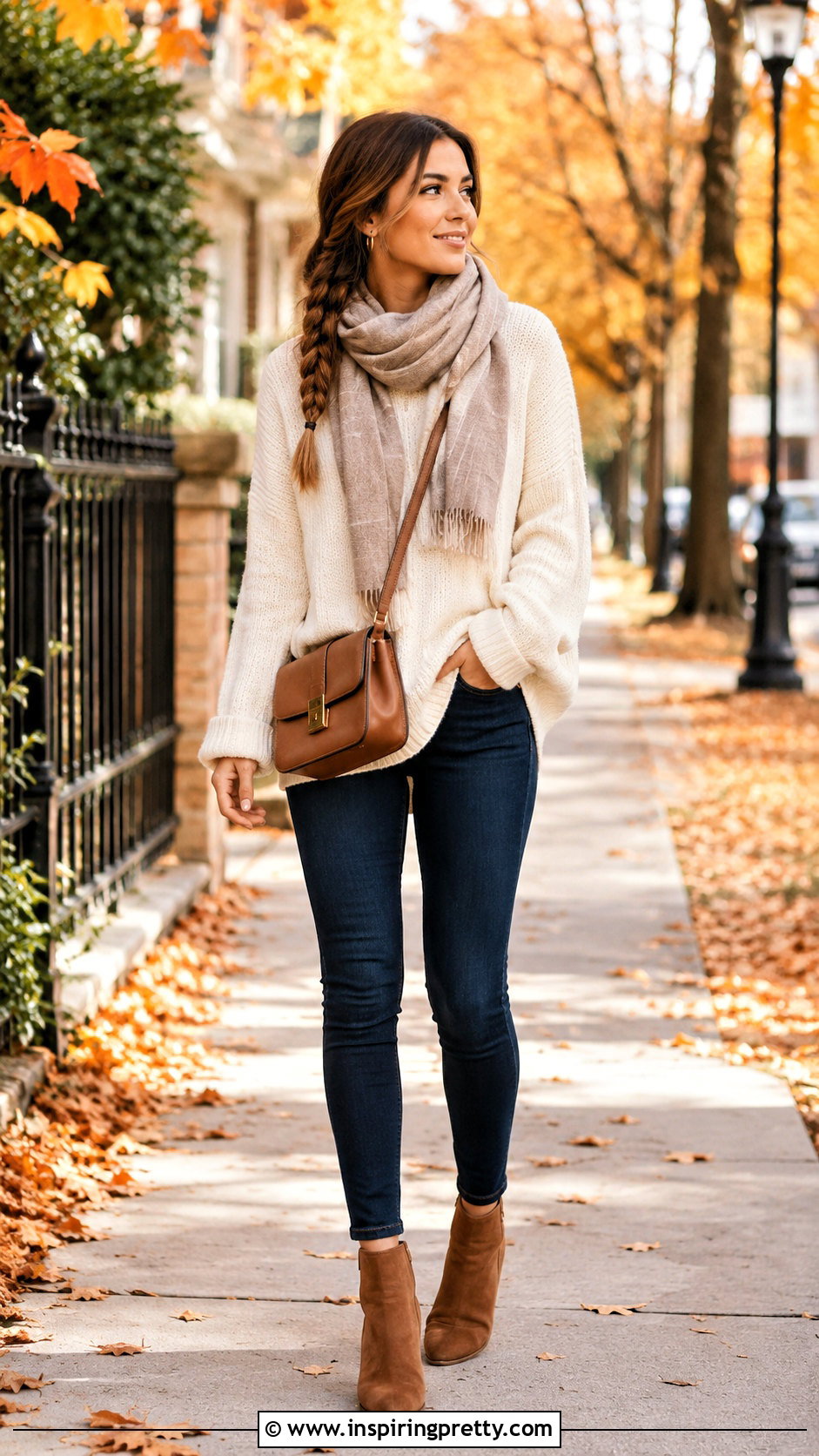 Side Braid With Skinny Jeans And Oversized Sweater - 50 hairstyles for jeans and tops