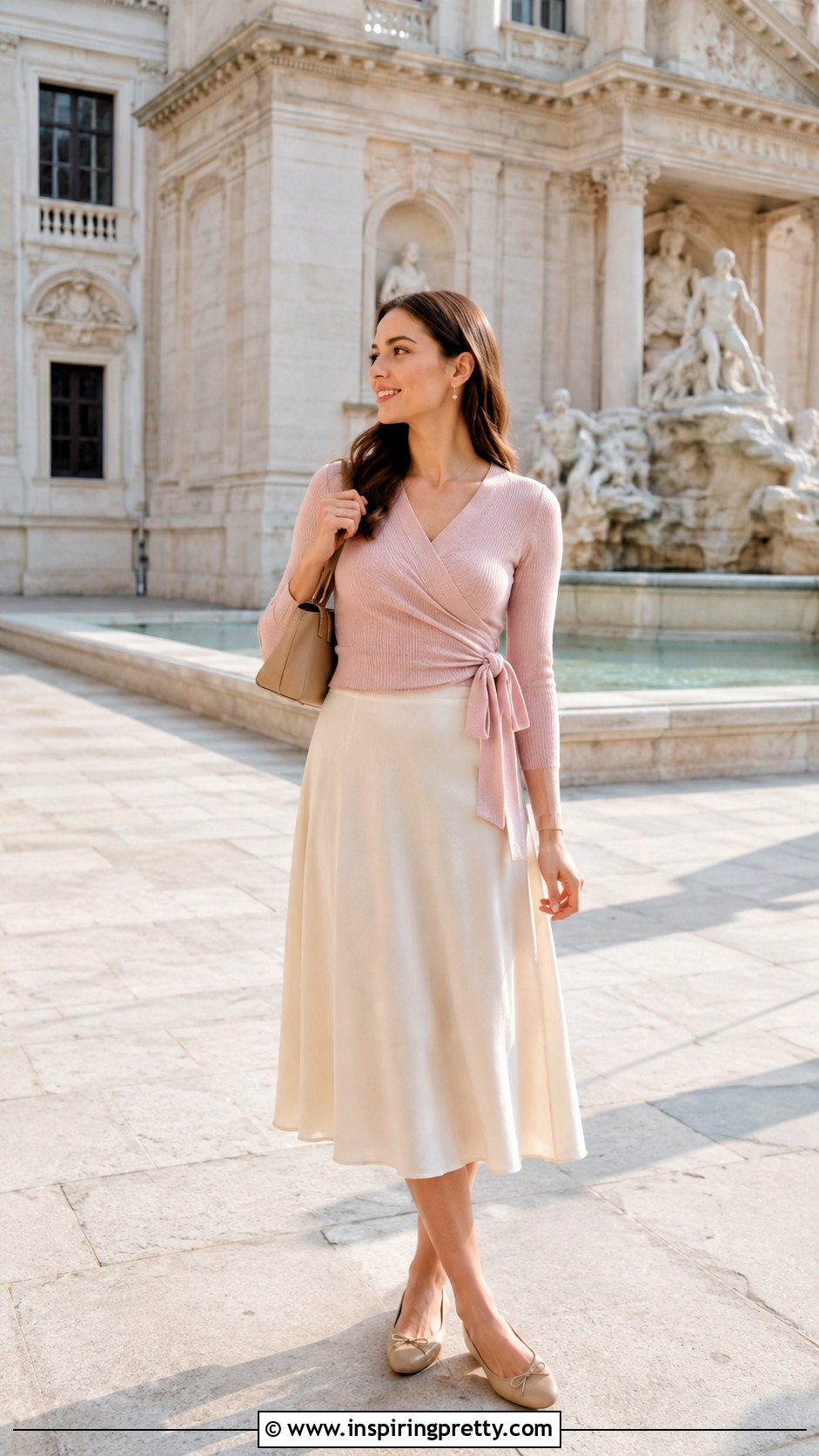 Side Tie Top With A Line Skirt - 50 side tie top outfit ideas