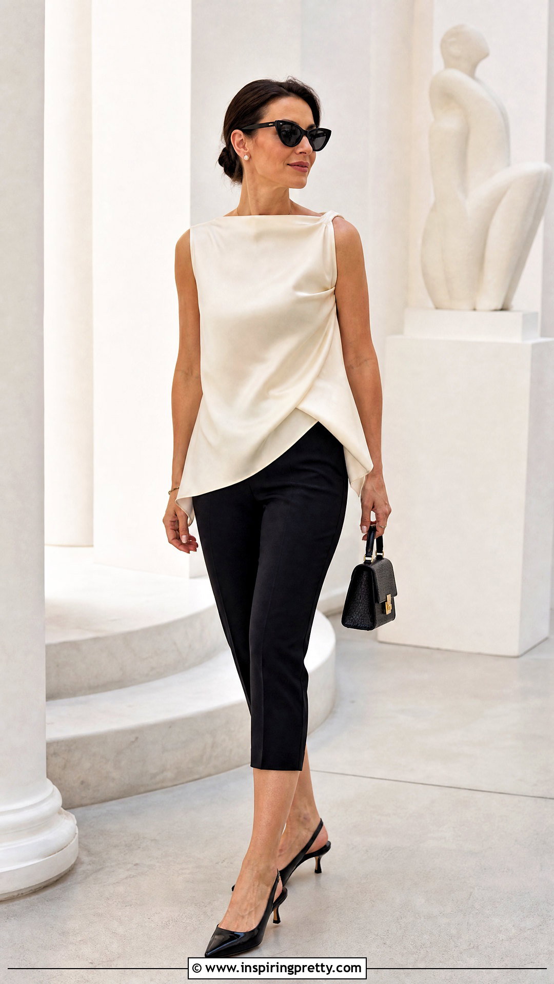Silk Asymmetrical Top With Capri Pants - 25 Silk Asymmetrical Top outfit ideas