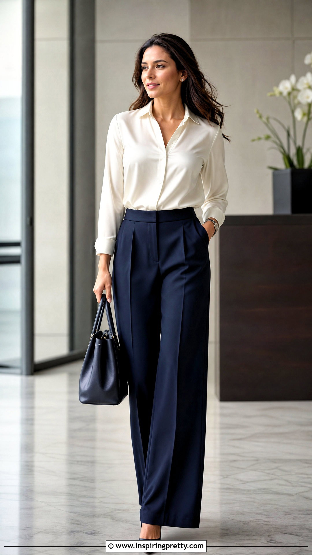 Silk Blouse With Tailored Trousers - 50 fashion tops blouses
