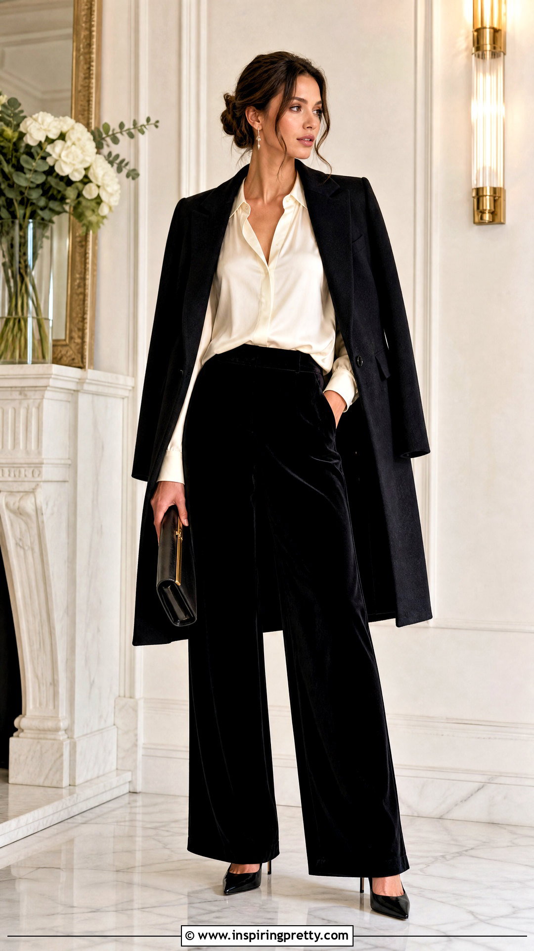 Silk Blouse With Velvet Trousers - 50 silk tops blouses
