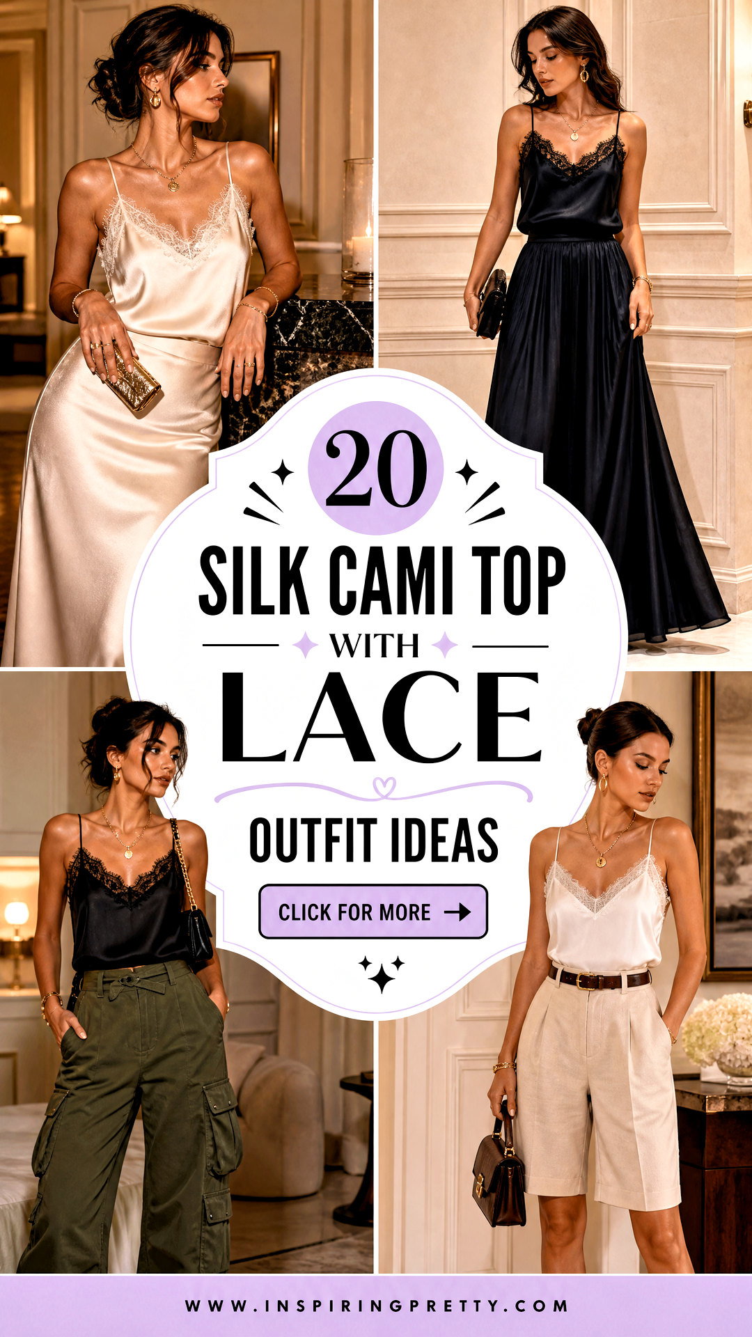 20 Silk Cami Top With Lace Outfit Ideas for Elegant Evenings - 20 Silk Cami Top With Lace Outfit Ideas for Elegant Evenings
