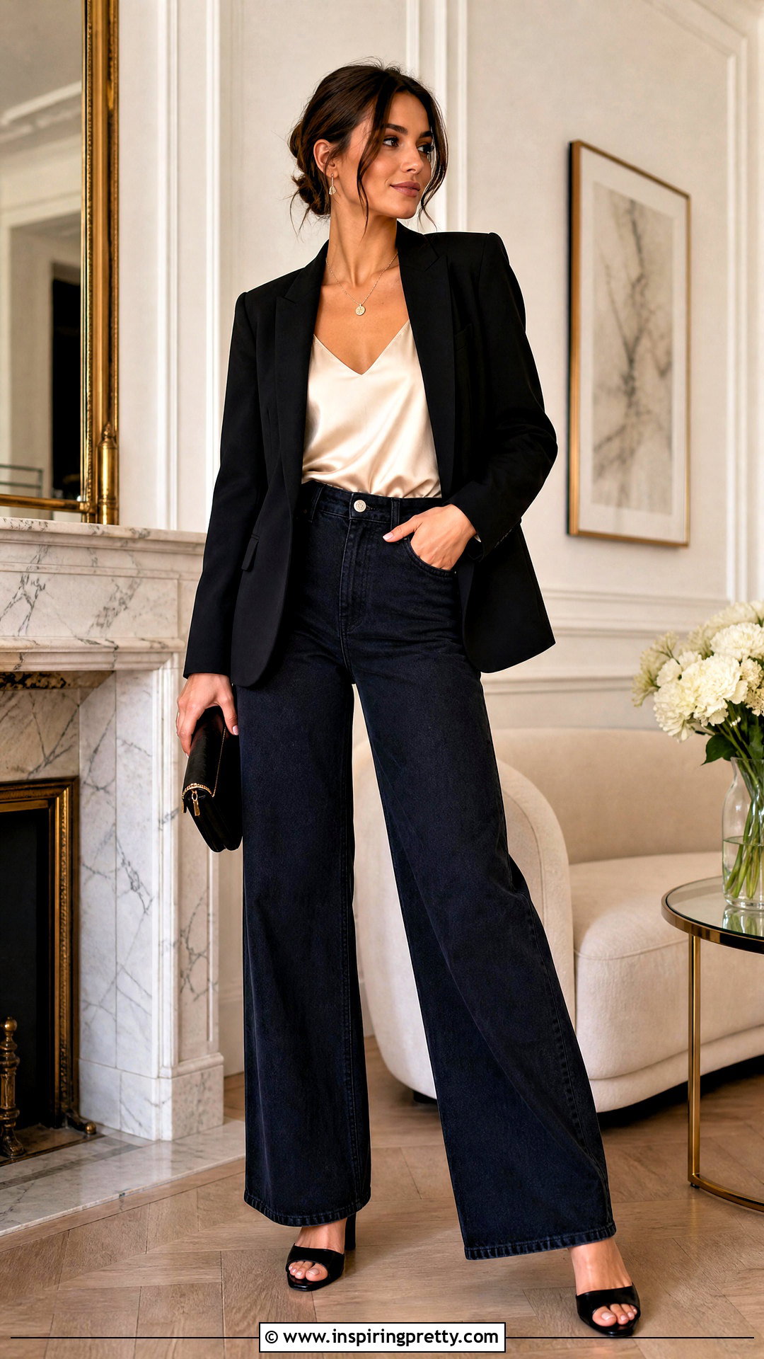 Silk Camisole With Wide Leg Jeans - 50 tops for wide leg jeans