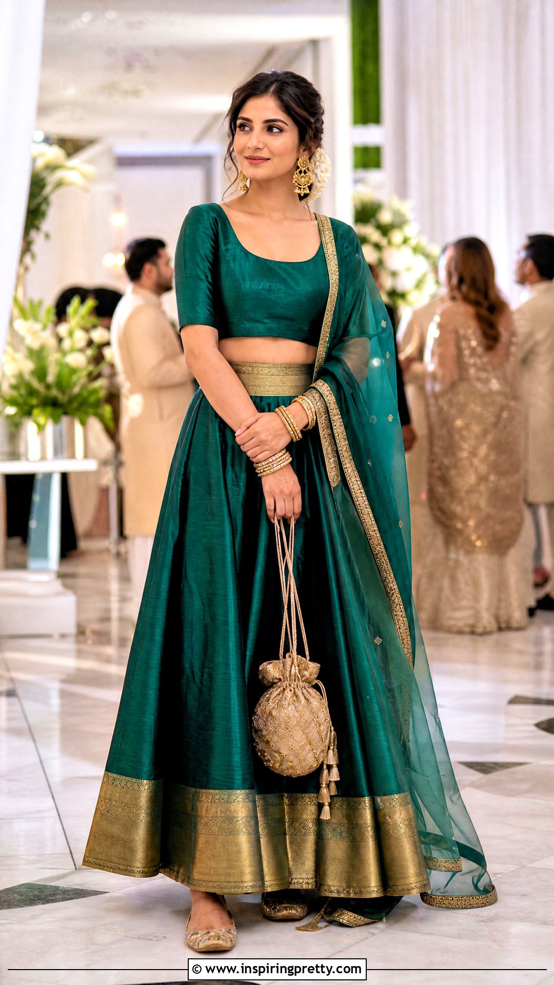 Silk Crop Top Lehenga - 50 crop top lehenga outfit ideas