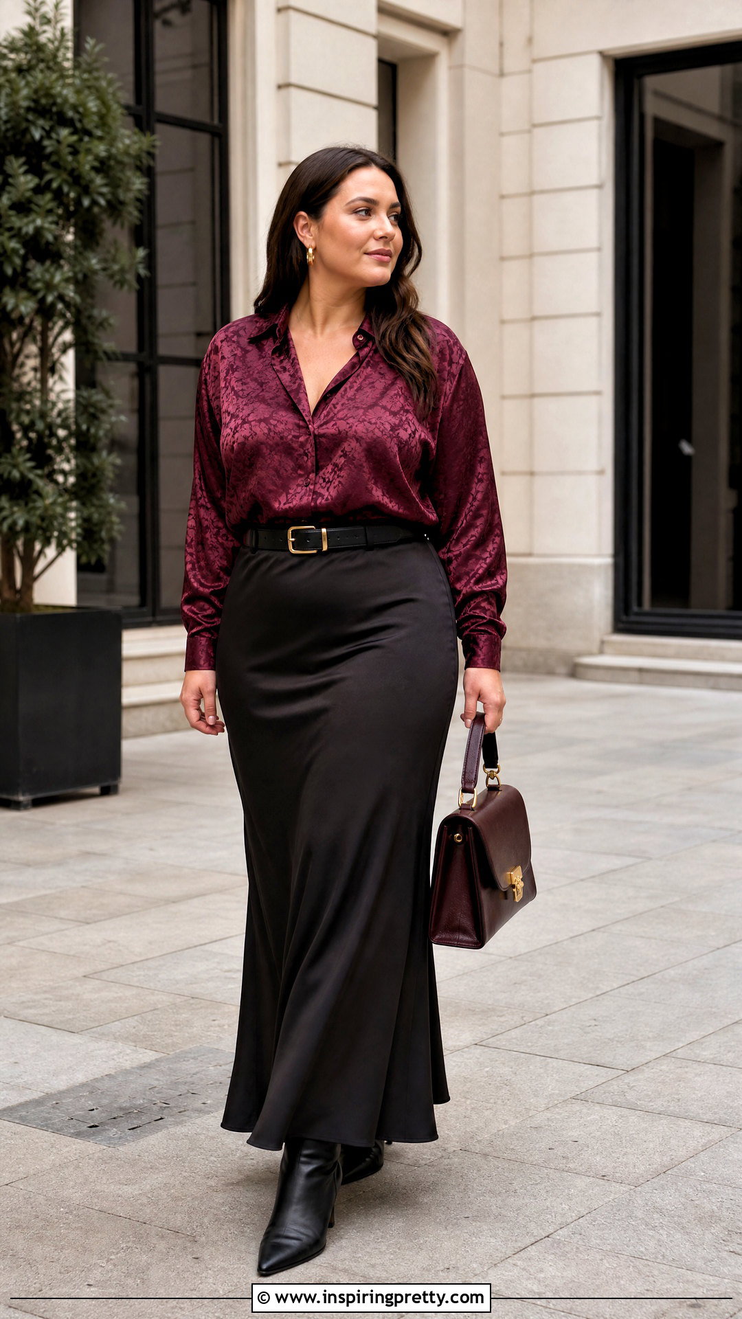 Silk Pyjama Top With Belted Maxi Skirt - 25 silk pyjama top outfit ideas