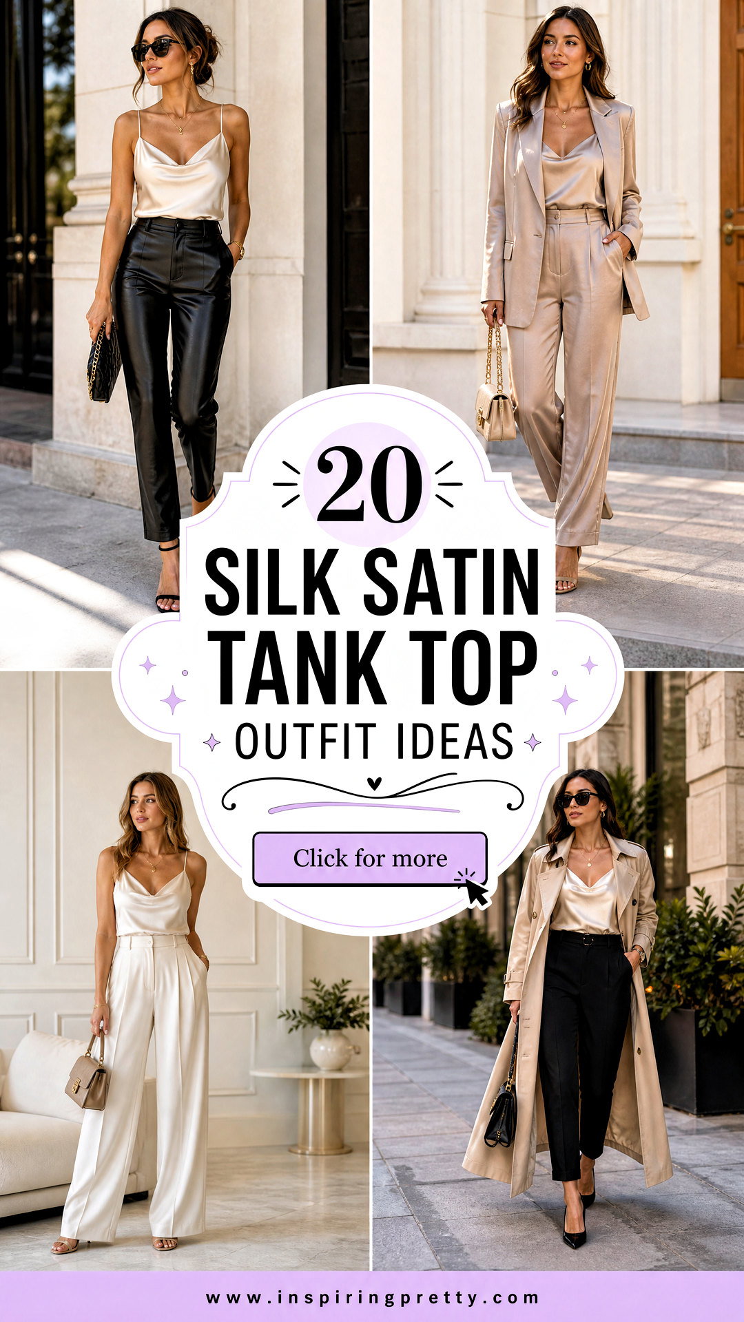 20 Silk Satin Tank Top Outfit Ideas for Elegant Summer Style - 20 Silk Satin Tank Top Outfit Ideas for Elegant Summer Style