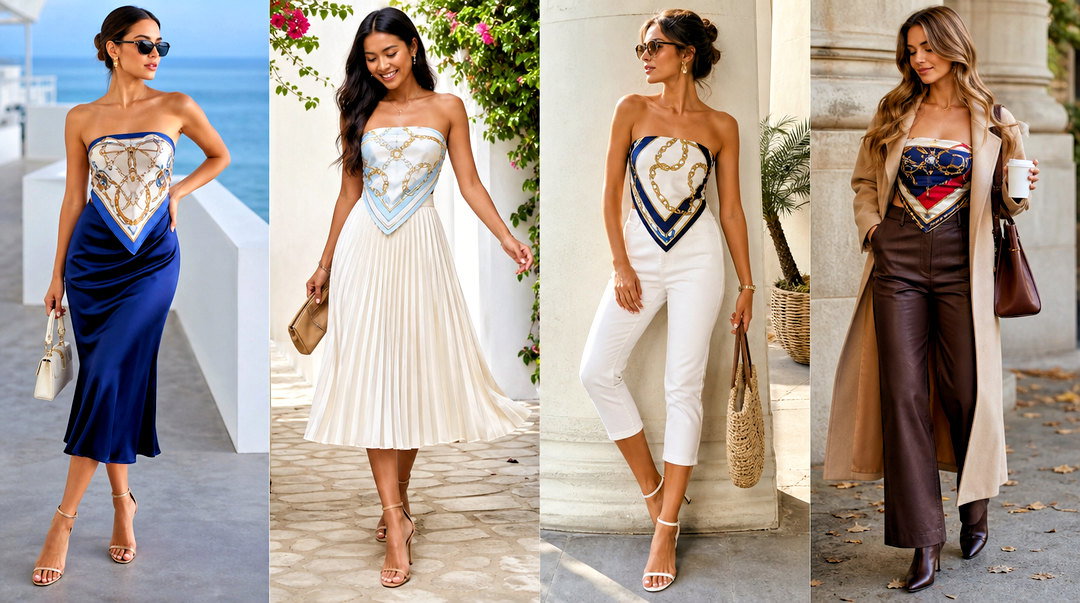50 Silk Scarf Top Outfit Ideas for Effortless Vacation Style