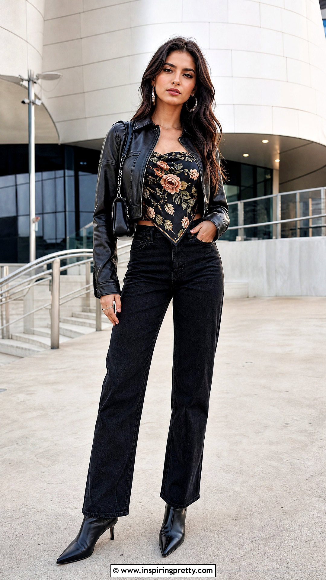Silk Scarf Top With Leather Jacket - 50 Silk Scarf Top outfit ideas