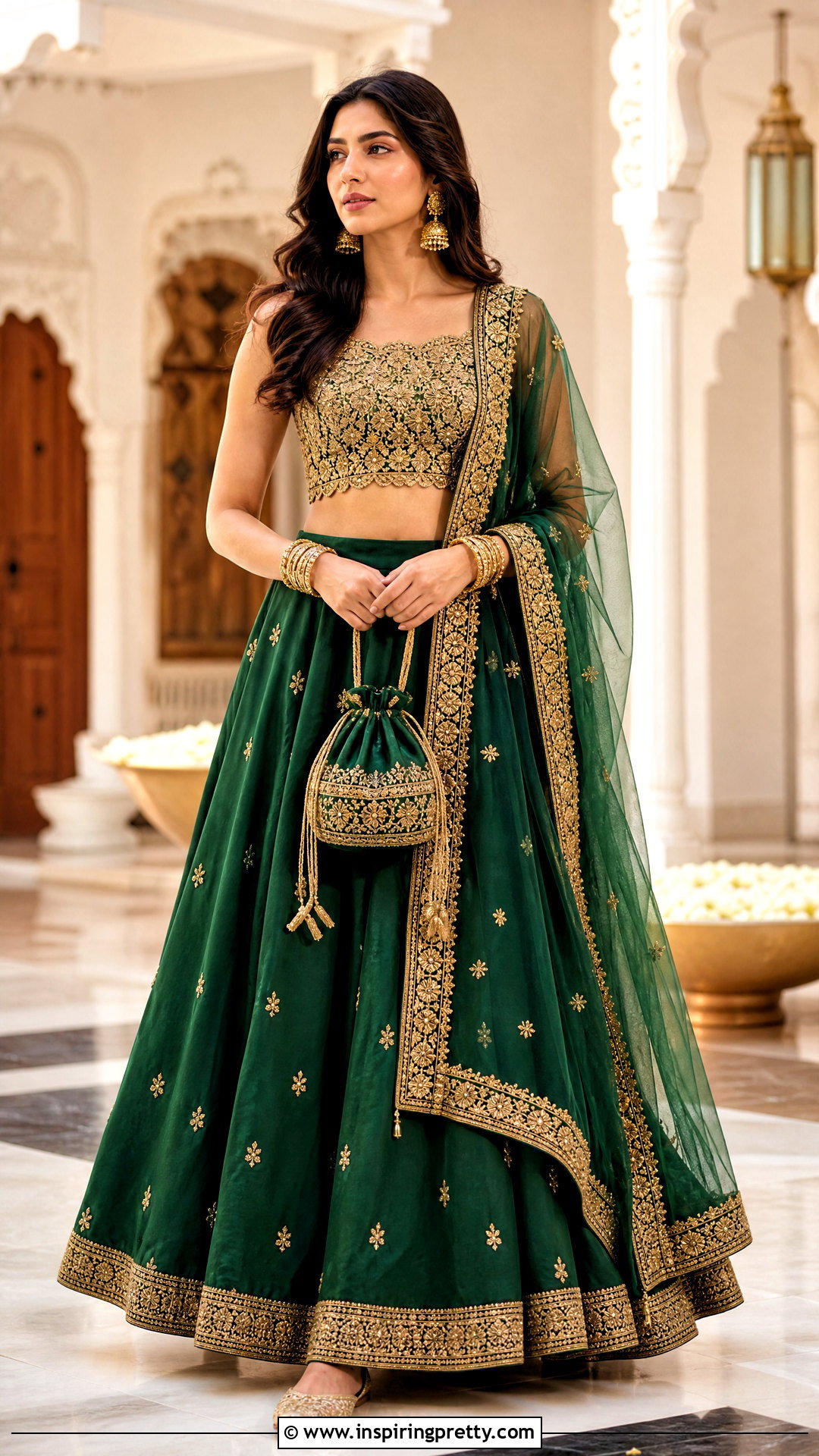 Silk Skirt And Embroidered Crop Top - 50 skirt and top traditional outfit ideas