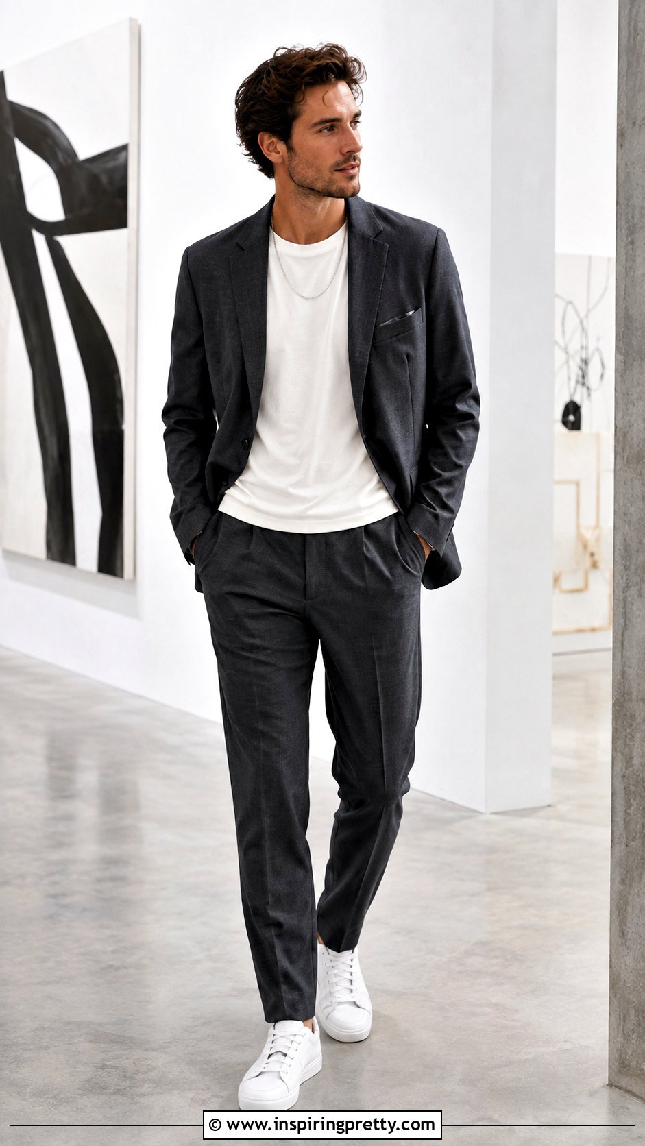 Silk T Shirt With Relaxed Suit - 25 mens silk tops