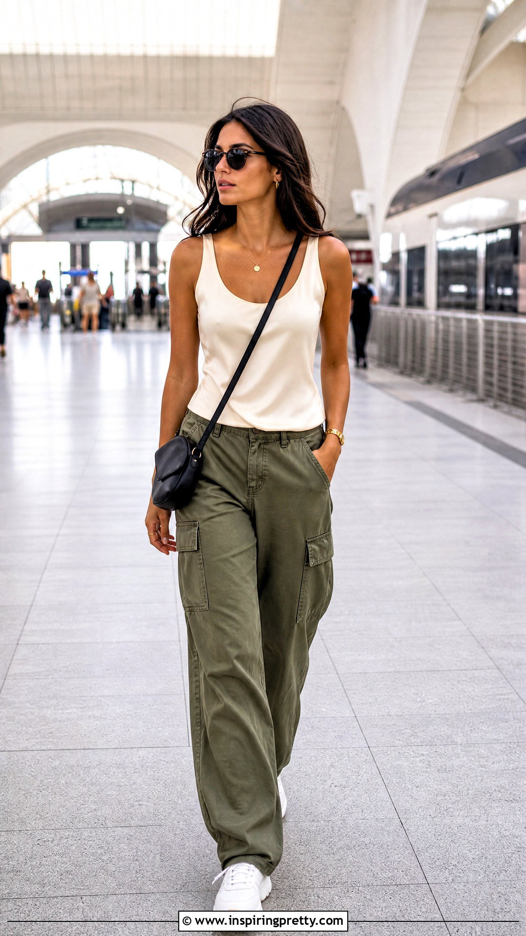 Silk Top With Cargo Pants - 50 silk tops outfit ideas