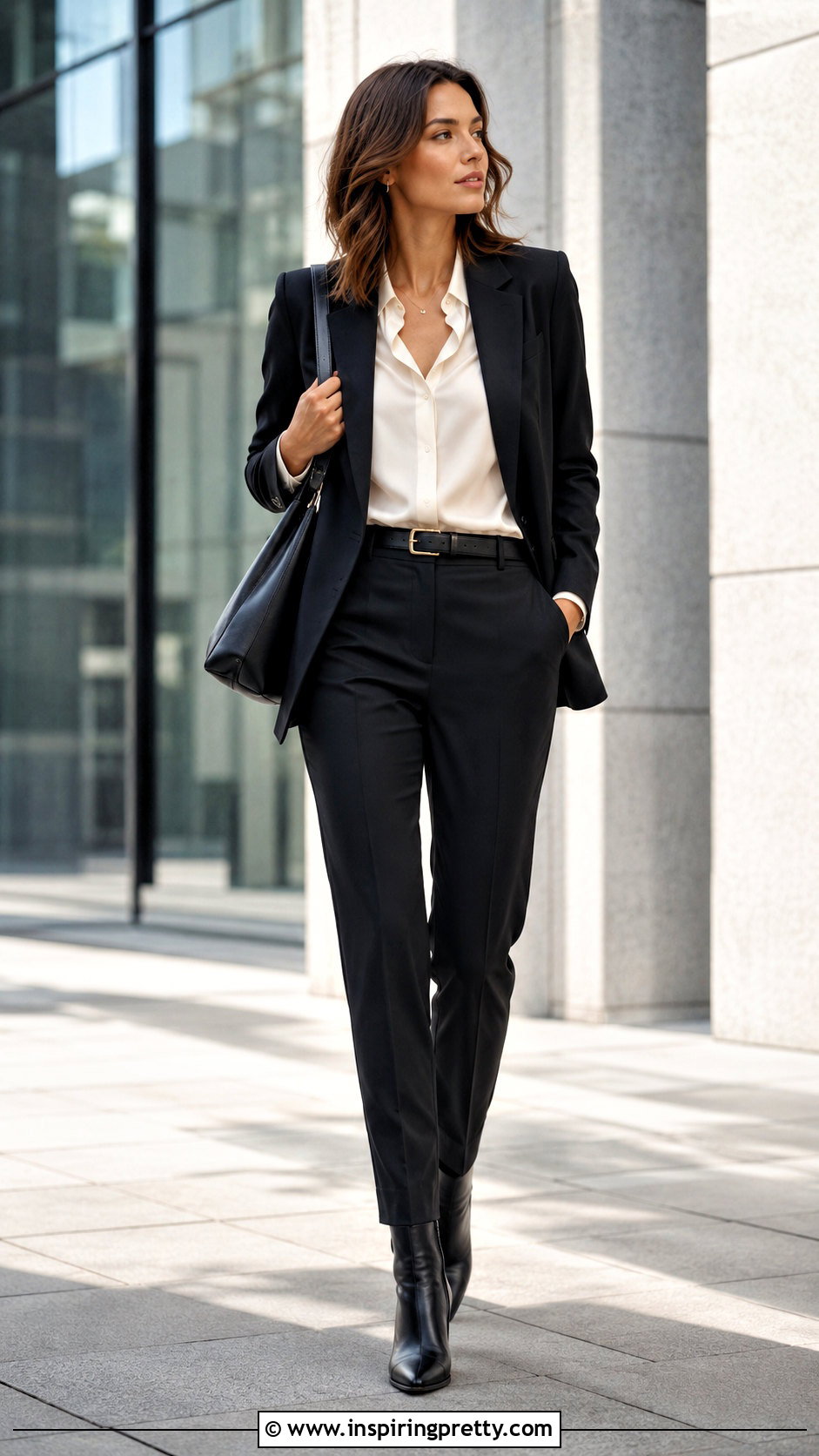 Silk Top With Cropped Pants And Ankle Boots - 50 silk top outfit ideas