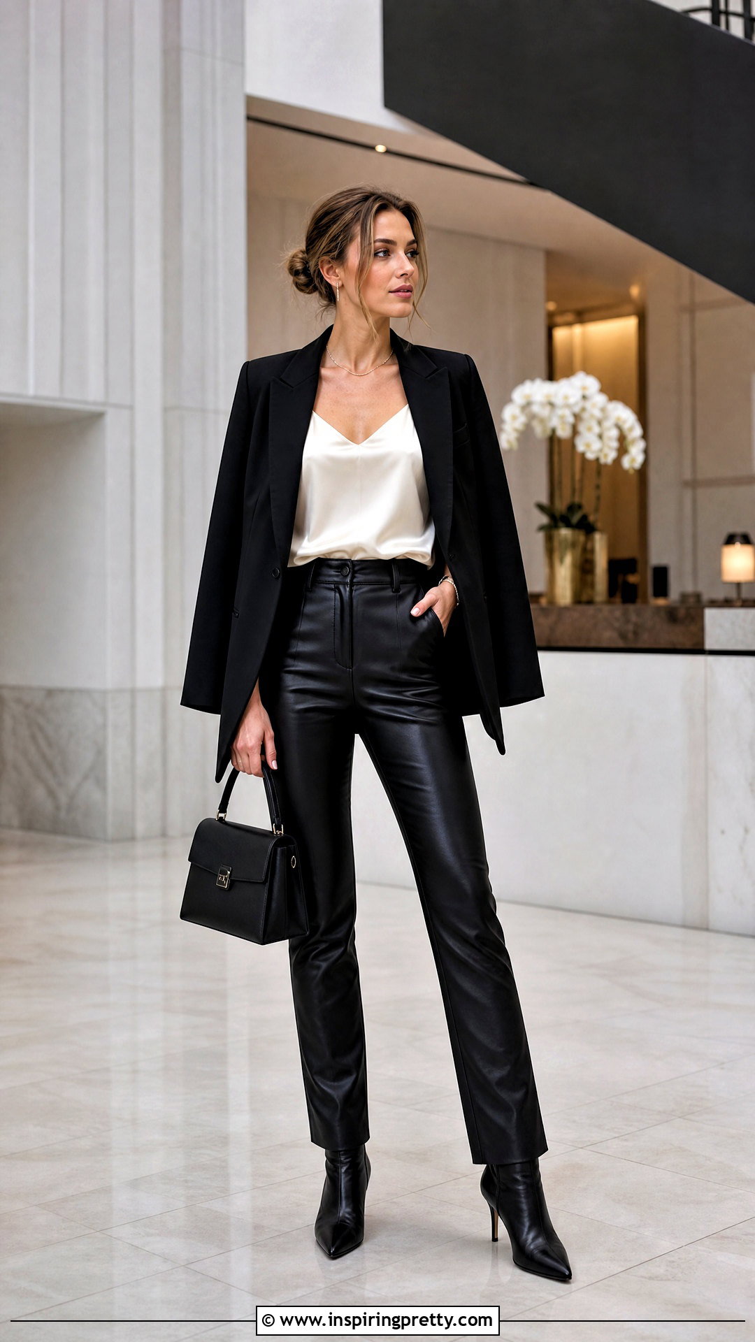 Silk Top With Leather Pants - 20 Dress Silk Top outfit ideas