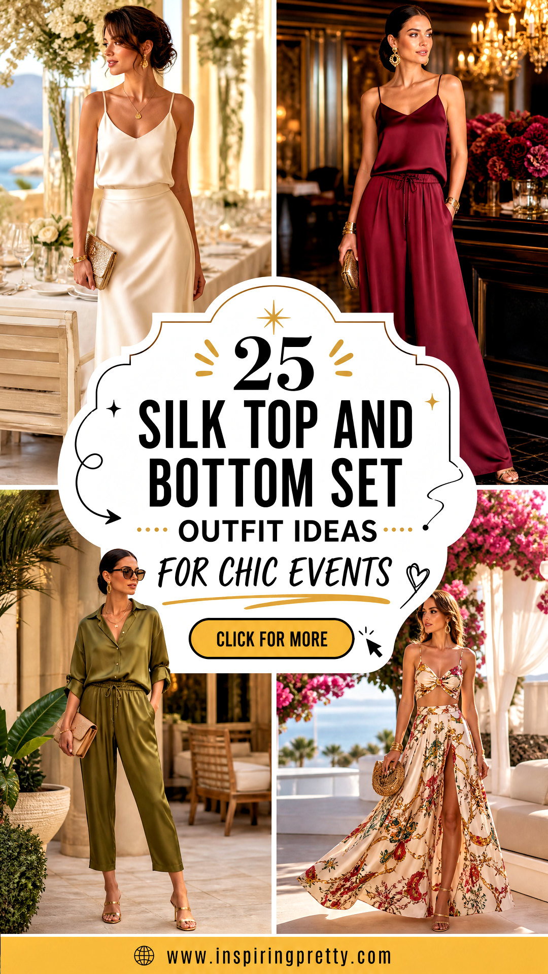 25 Silk Top and Bottom Set Outfit Ideas for Chic Events - 25 Silk Top and Bottom Set Outfit Ideas for Chic Events