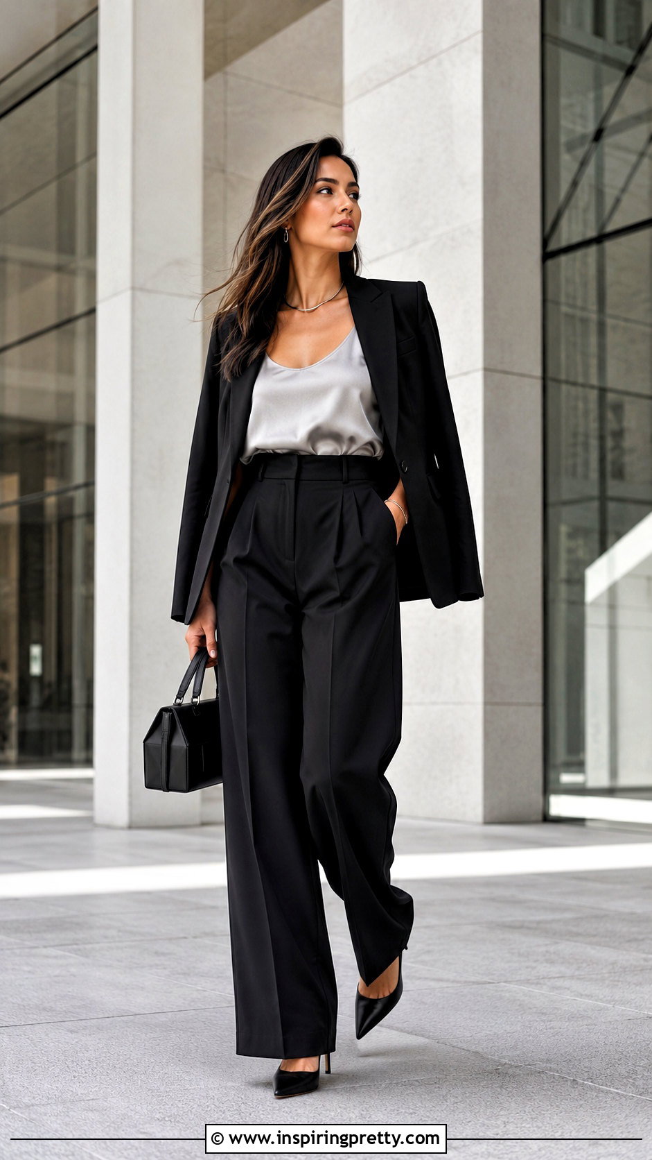 Silver Satin Tank Top With Black Trousers - 20 satin tank tops for women