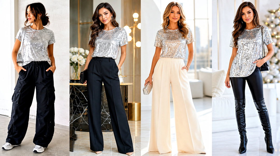 25 Silver Sequin Top Outfit Ideas for Glamorous Party Nights