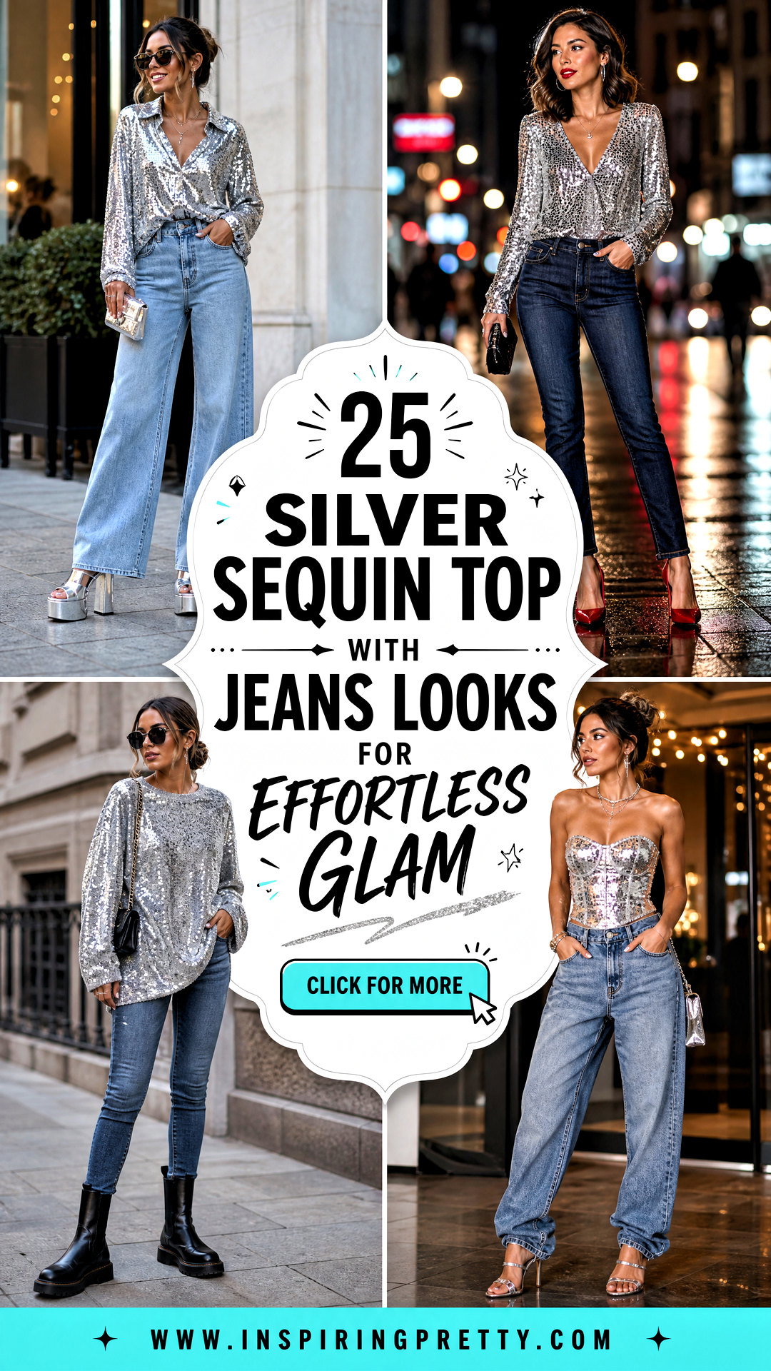 25 Silver Sequin Top With Jeans Looks for Effortless Glam - 25 Silver Sequin Top With Jeans Looks for Effortless Glam