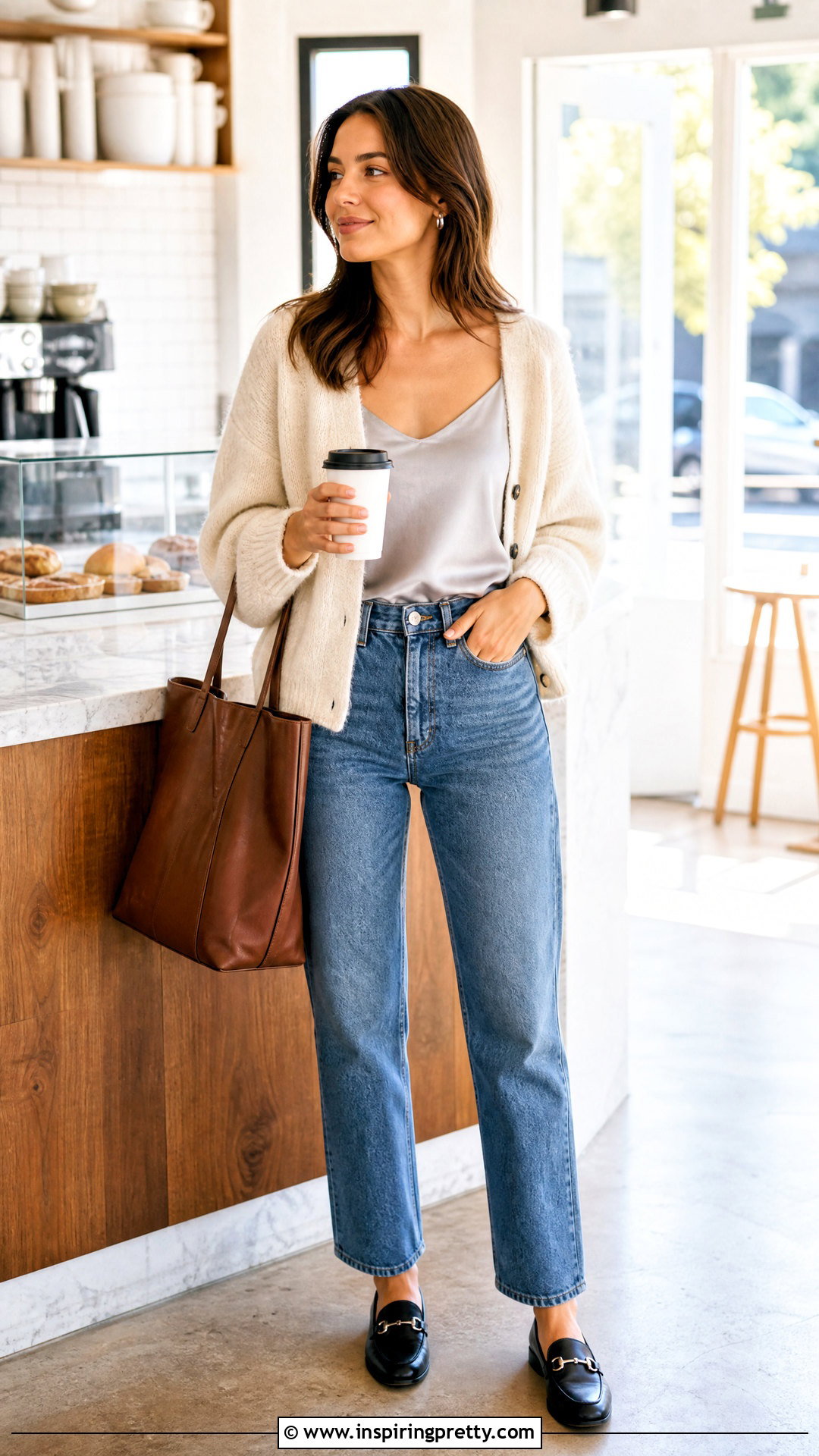 Silver Top With Cardigan And Jeans - 50 silver top outfit ideas