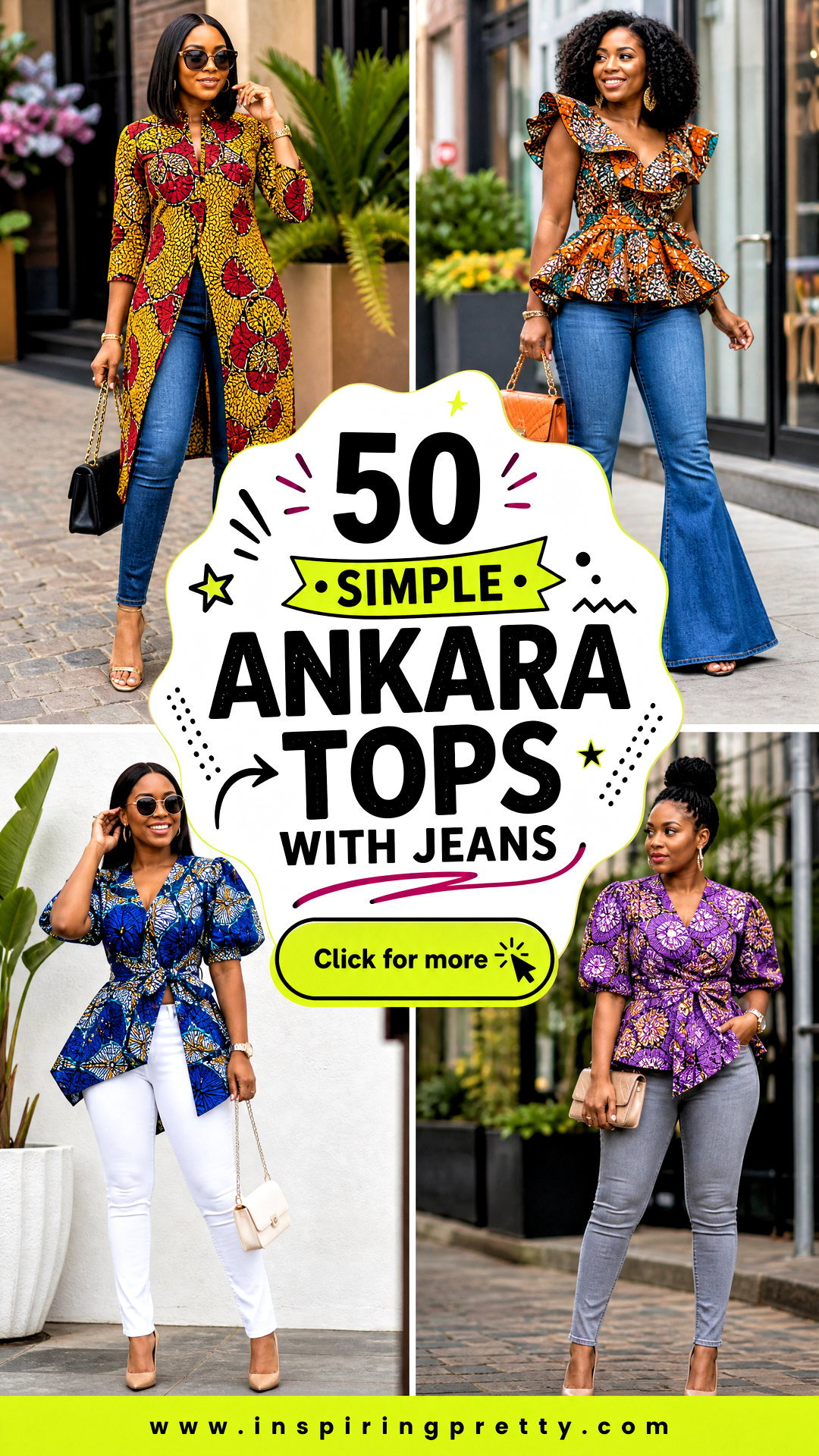 50 Simple Ankara Tops With Jeans for Effortless Street Style - 50 Simple Ankara Tops With Jeans for Effortless Street Style