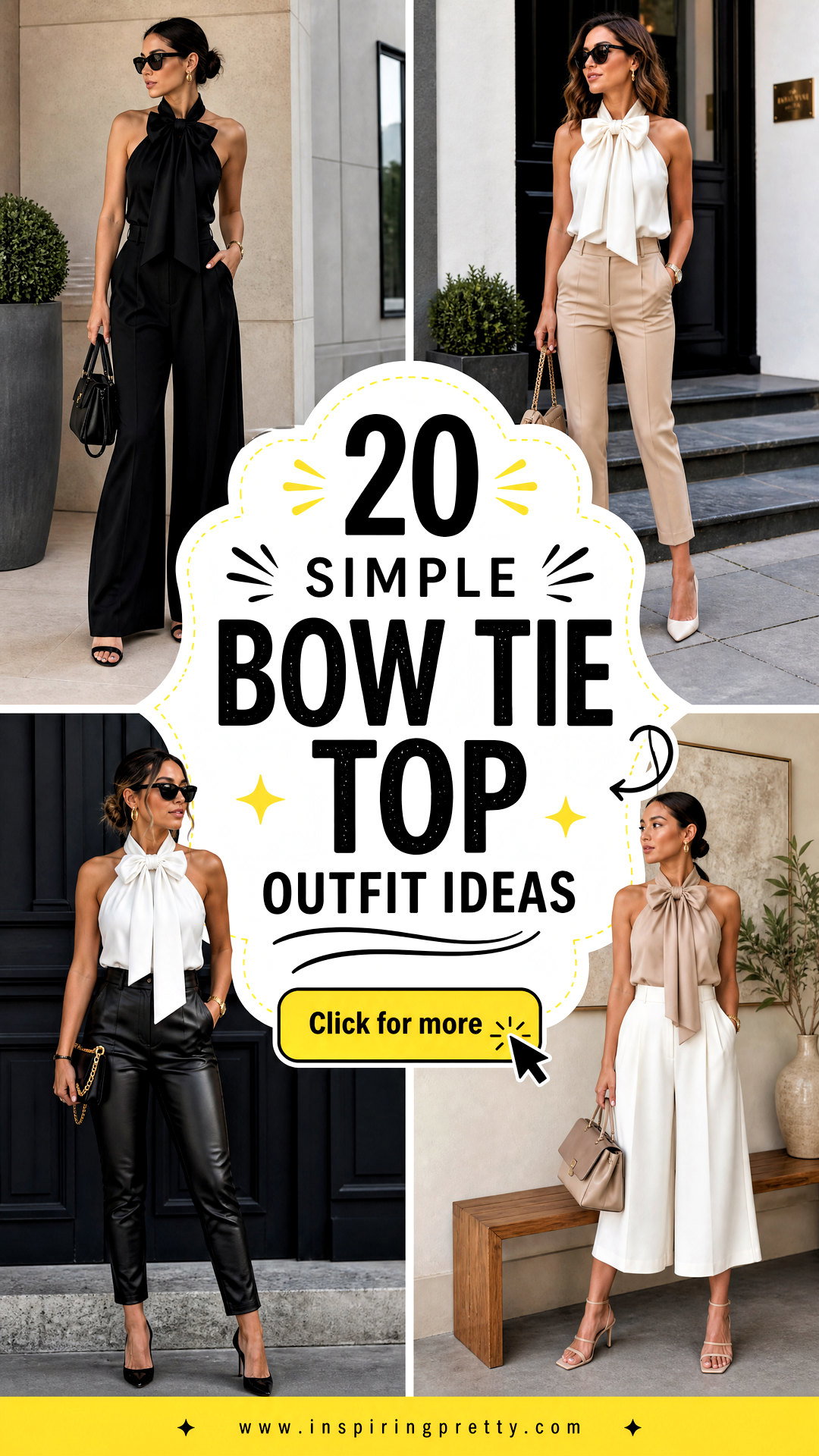 20 Simple Bow Tie Top Outfit Ideas for Polished Everyday Style - 20 Simple Bow Tie Top Outfit Ideas for Polished Everyday Style