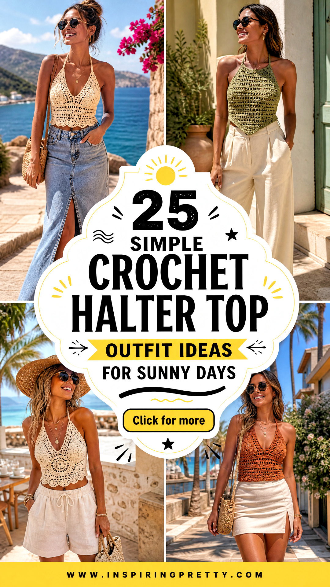 25 Simple Crochet Halter Top Outfit Ideas for Sunny Days - 25 Simple Crochet Halter Top Outfit Ideas for Sunny Days