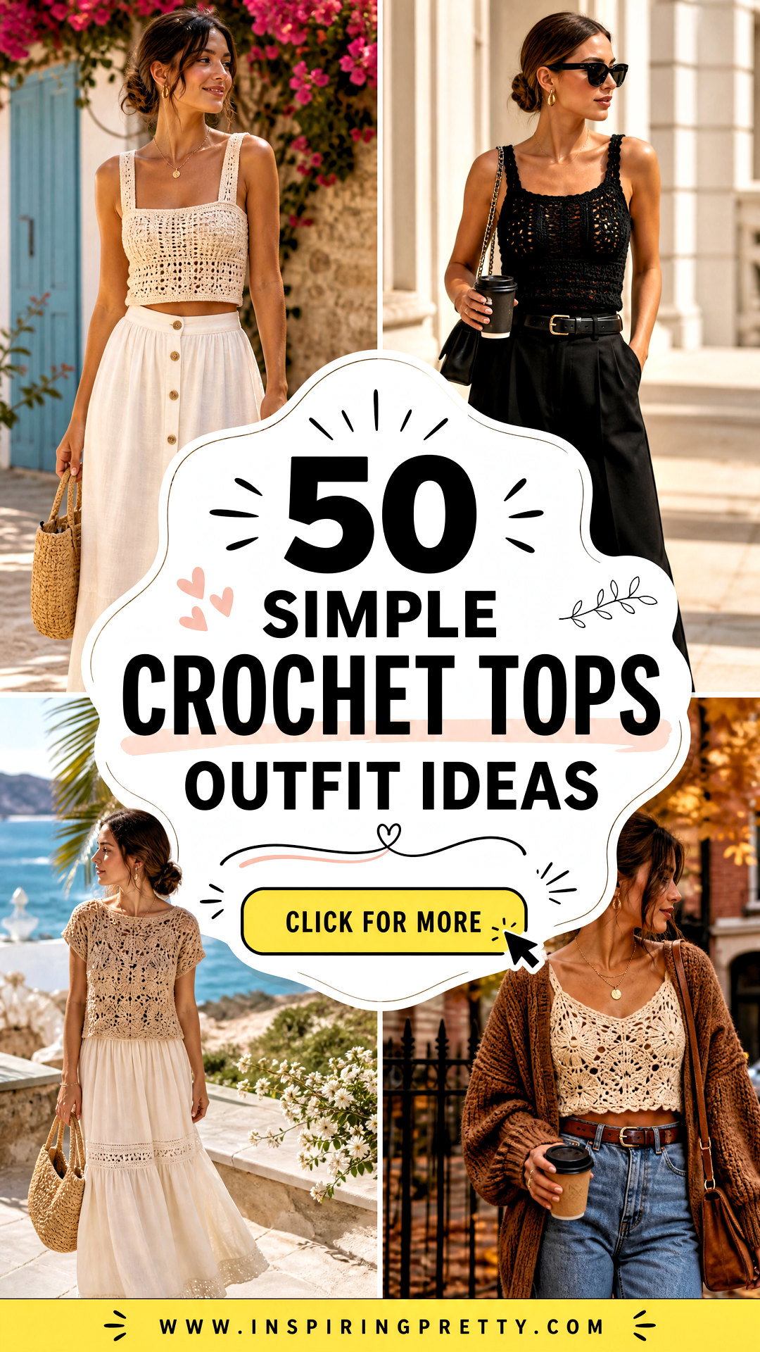 50 Simple Crochet Tops Outfit Ideas for Breezy Summer Style - 50 Simple Crochet Tops Outfit Ideas for Breezy Summer Style