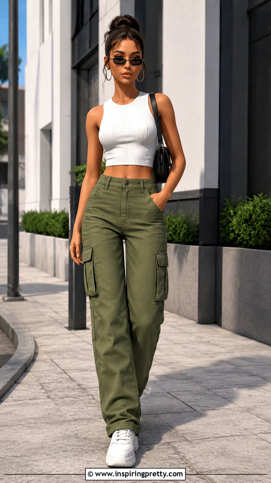 Sims Crop Top and Cargo Pants Outfit - 20 the sims resource sims 4 clothing tops outfit ideas