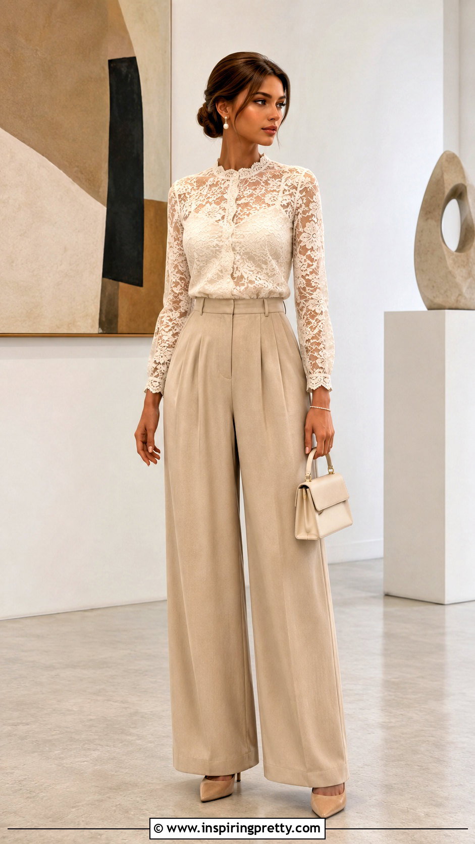Sims Lace Blouse and Wide Leg Pants Outfit - 20 the sims resource sims 4 clothing tops outfit ideas